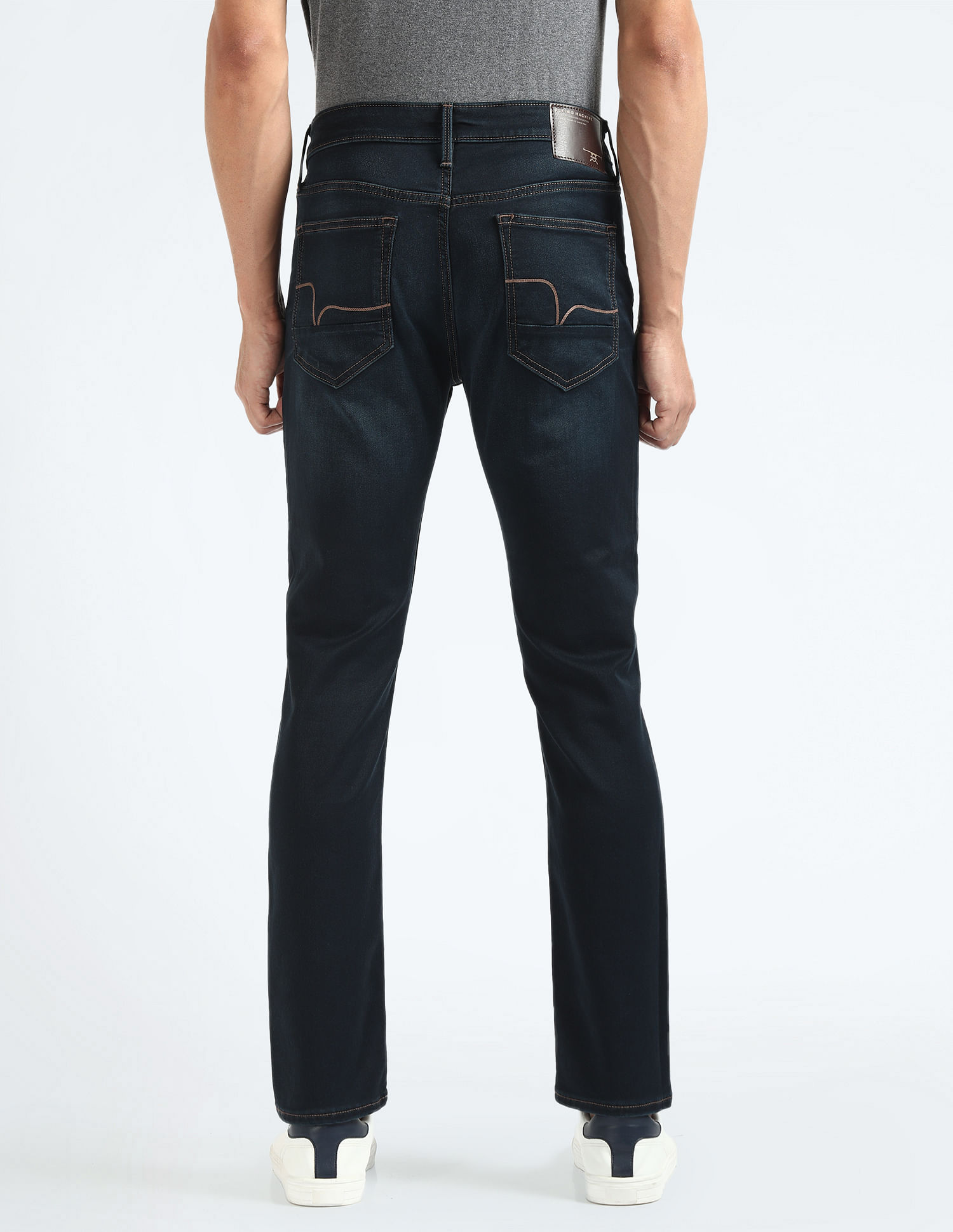 Flying Machine Slash Slim Tapered Fit Dark Wash Jeans