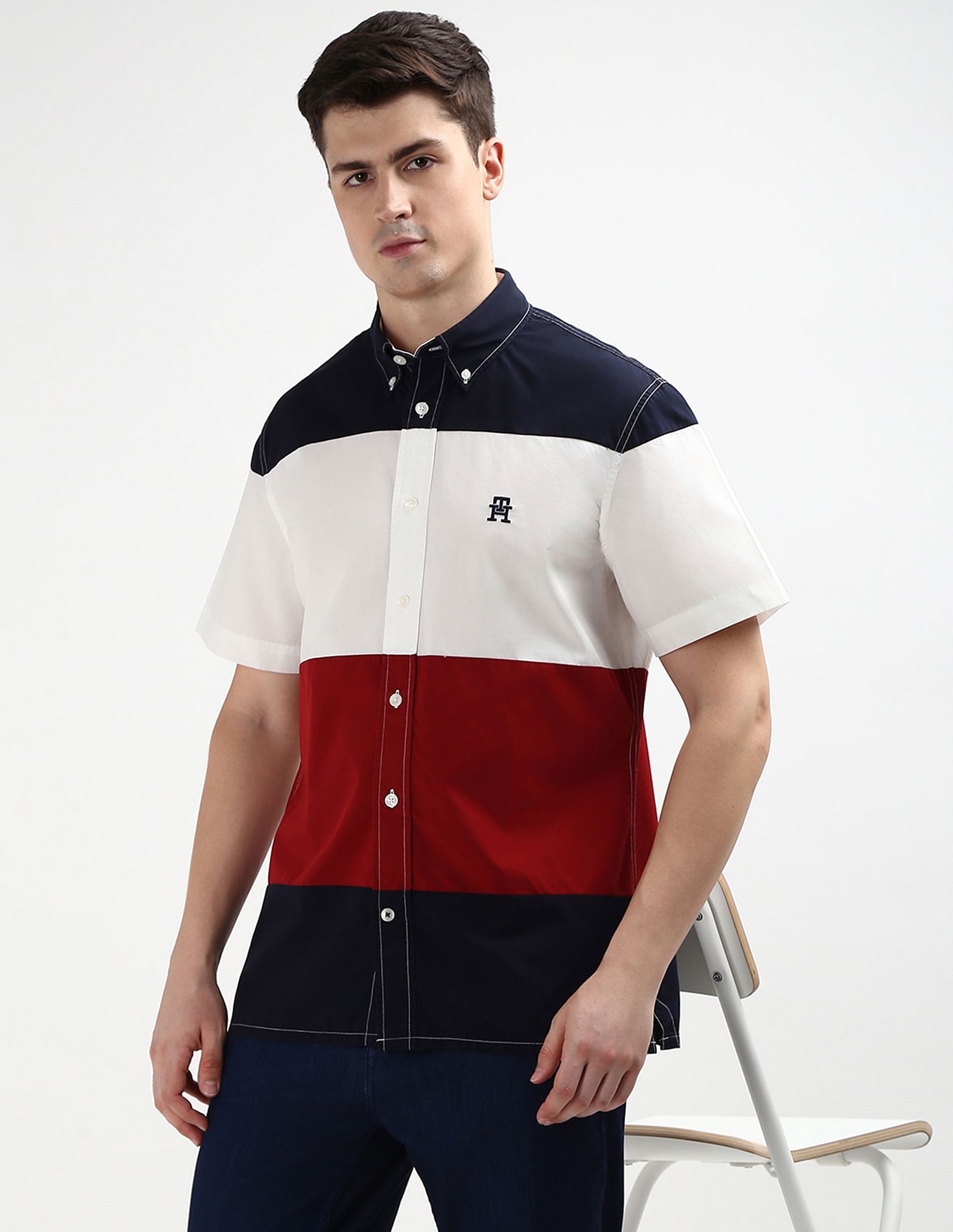 Buy Tommy Hilfiger Sustainable Giant Global Stripe Shirt NNNOW