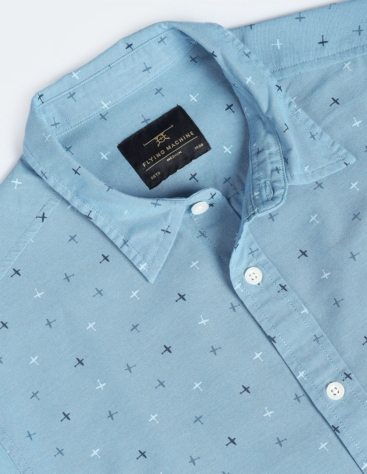 Flying Machine Dobby Cotton Shirt