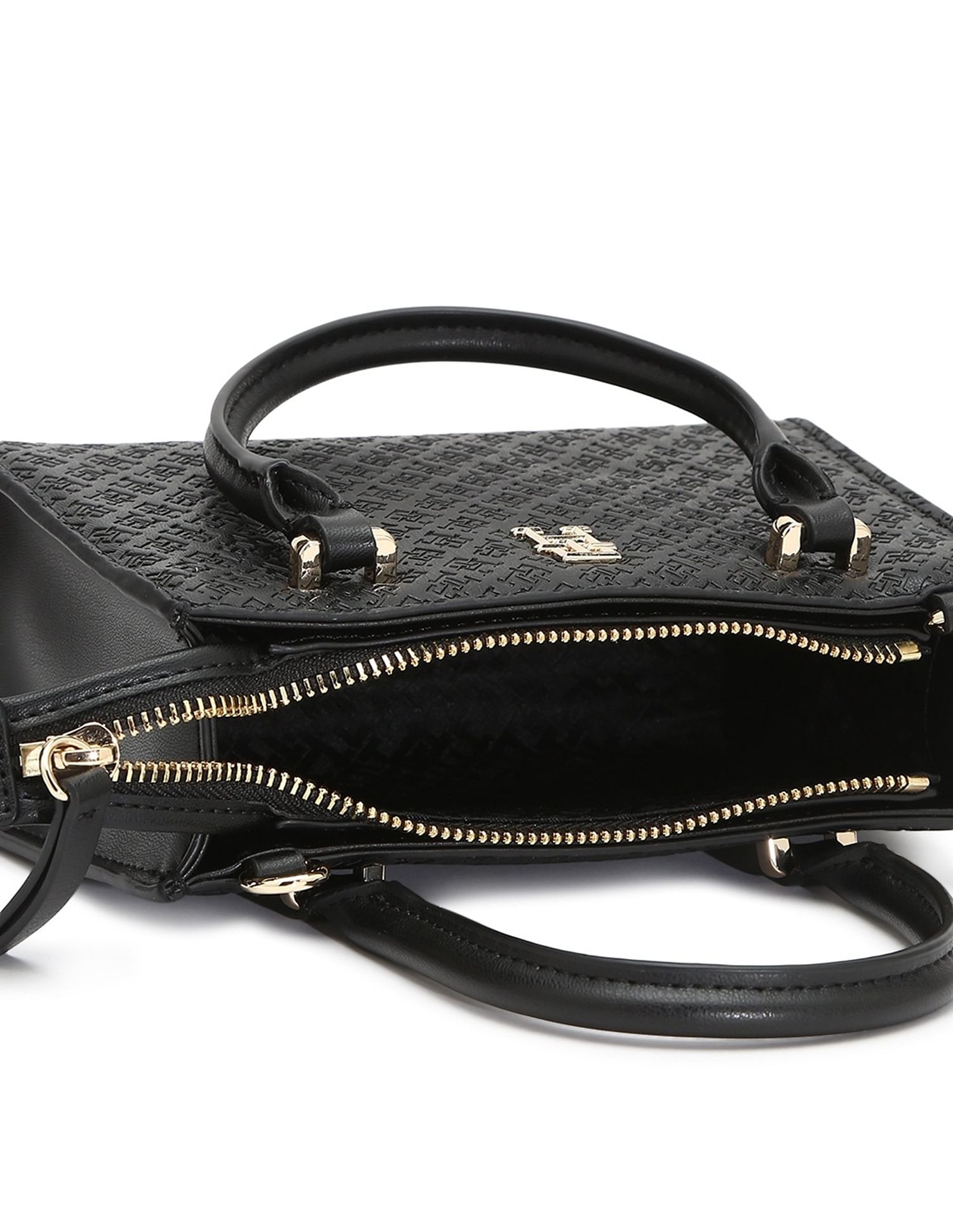 Tommy Hilfiger Logo Black Pu Handbag