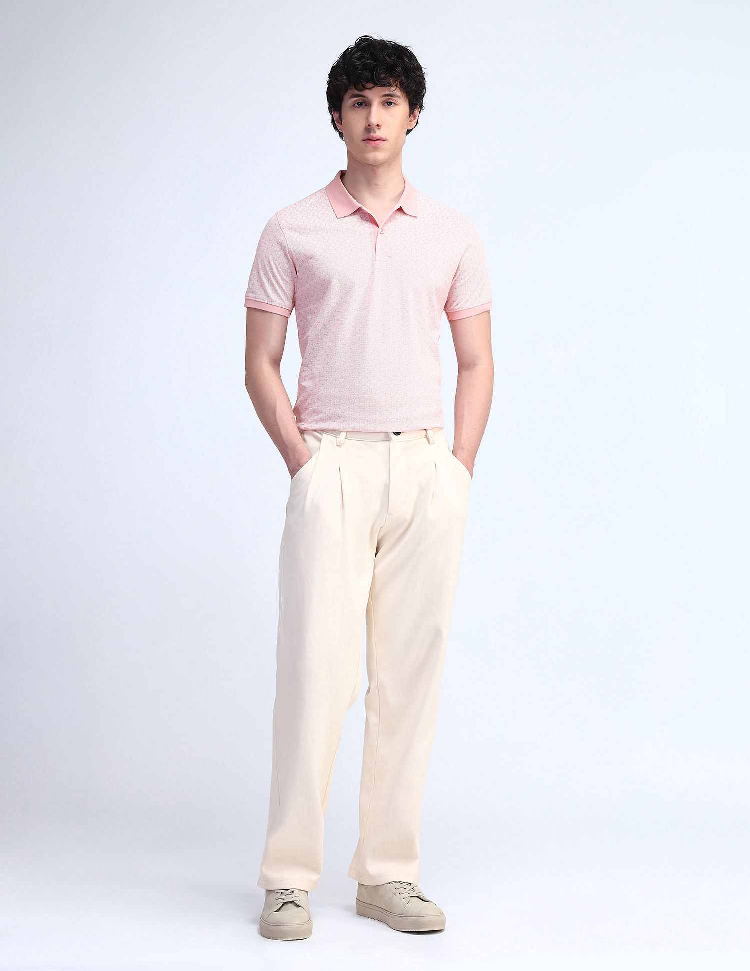 Flying Machine Pure Cotton All Over Printed Polo Shirt