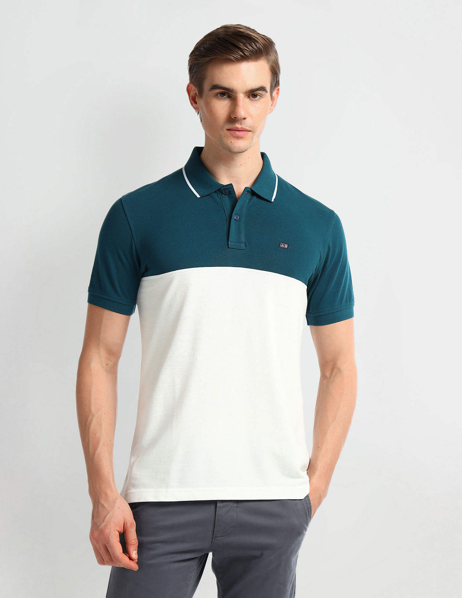 Arrow Sport Regular Fit Clourblocked Polo Shirt