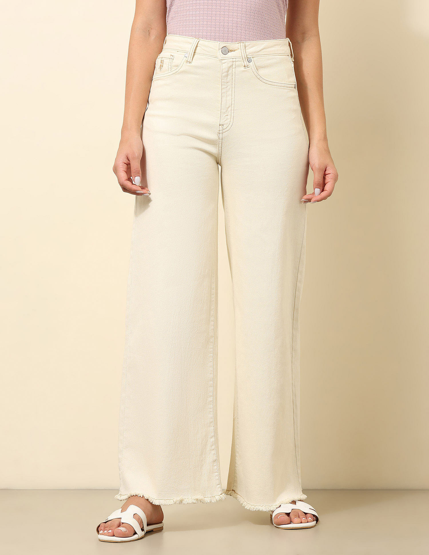 U.S. Polo Assn. Women High Rise Ultra Wide Leg Fit Jeans