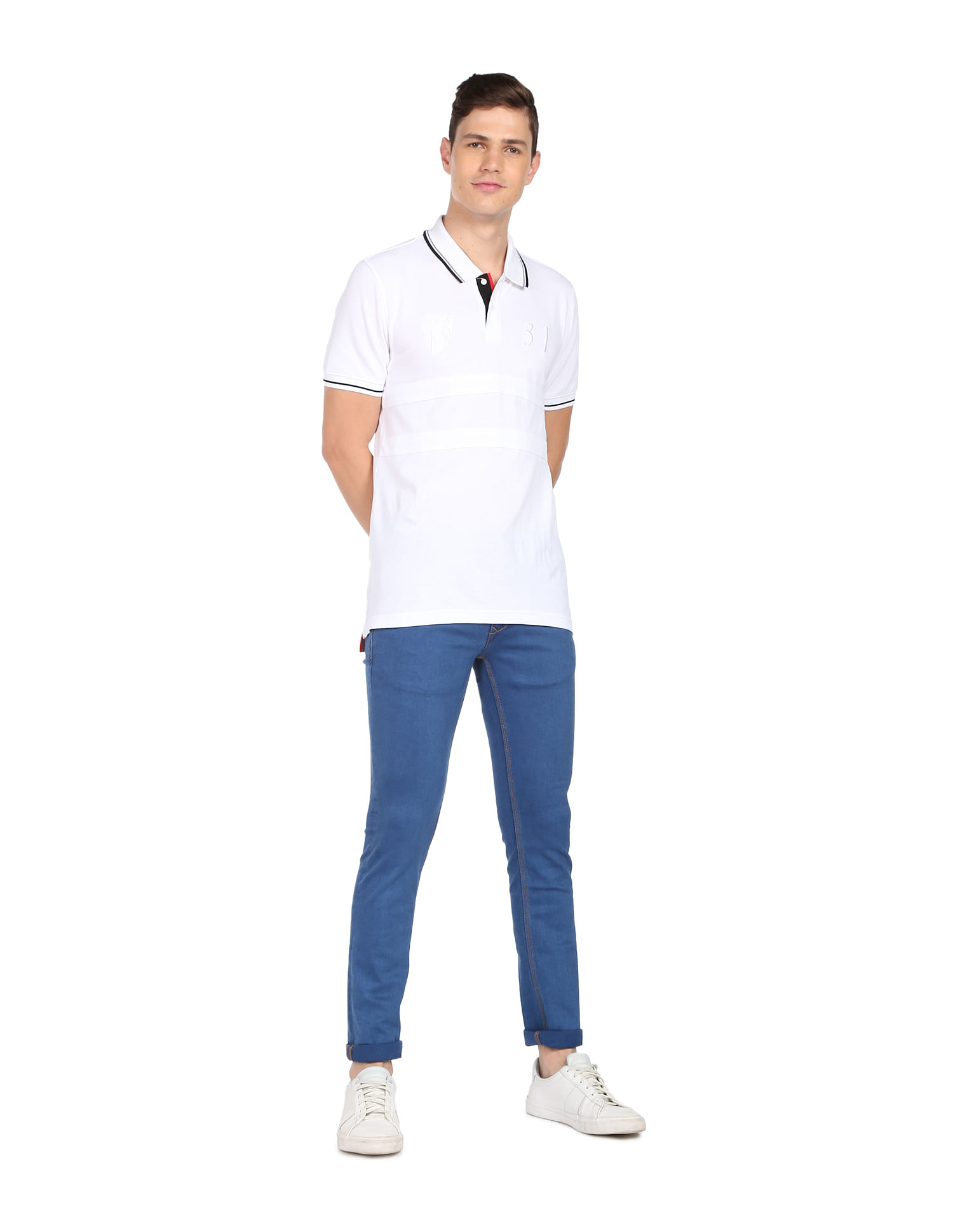 AD by Arvind Clean Look Washed Stretch Jeans