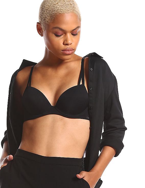 Buy Calvin Klein Underwear Women Black Adjustable Strap Solid Bra -  NNNOW.com
