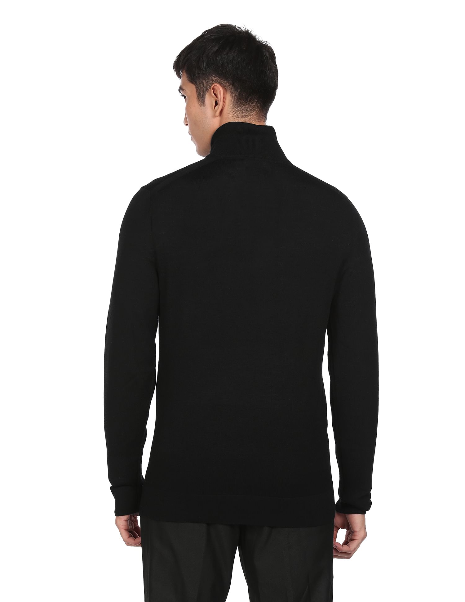 Calvin Klein Men Superior Wool Half Zipper Sweater