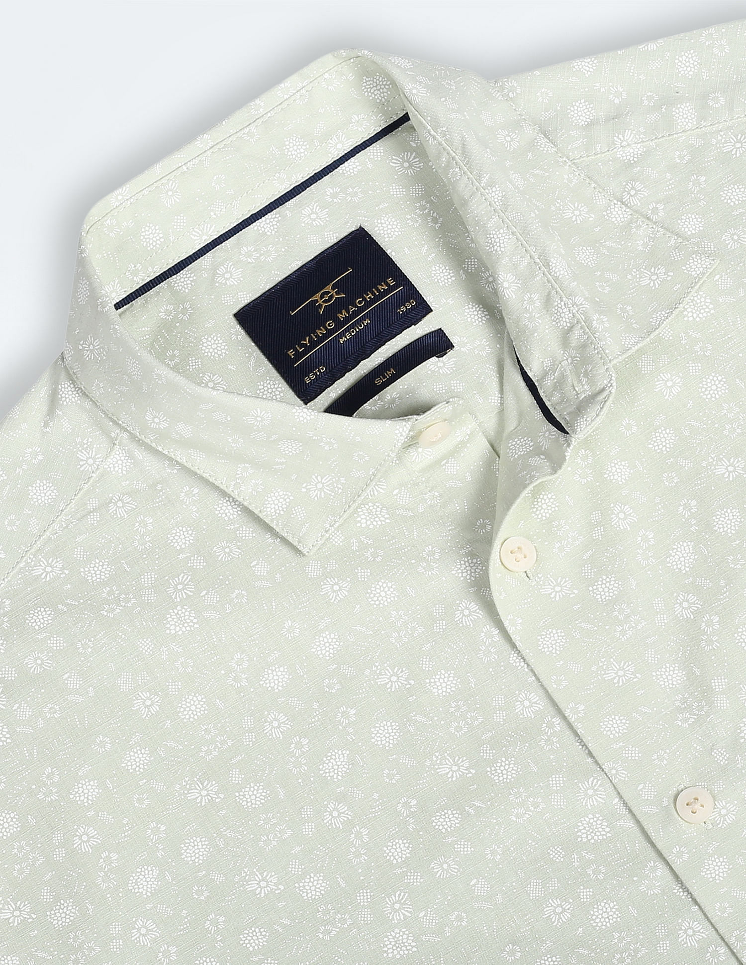 Flying Machine Graphic Print Cotton Shirt