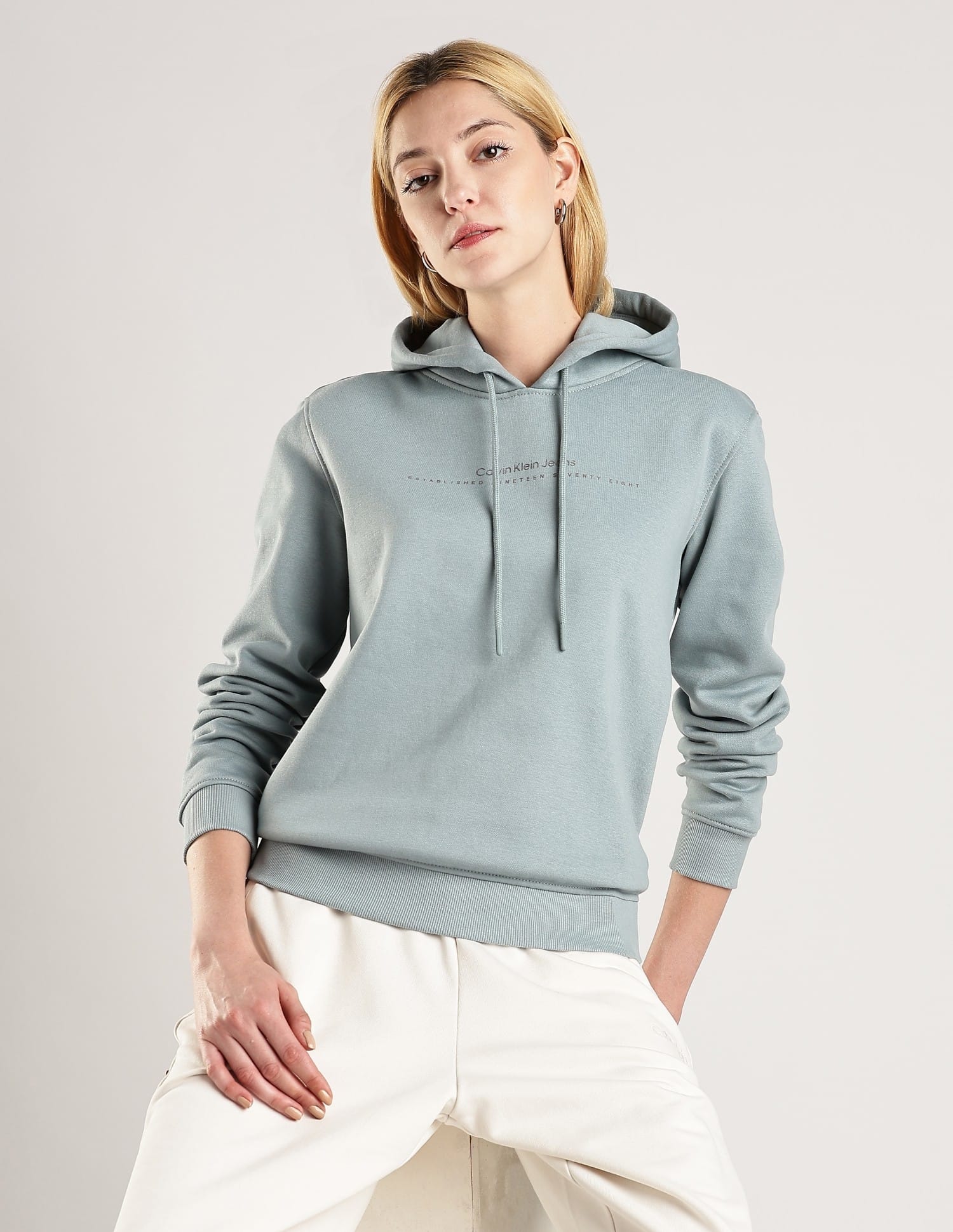 Buy Calvin Klein Jeans Regular-Fit Cotton Hooded Neck Sweatshirt