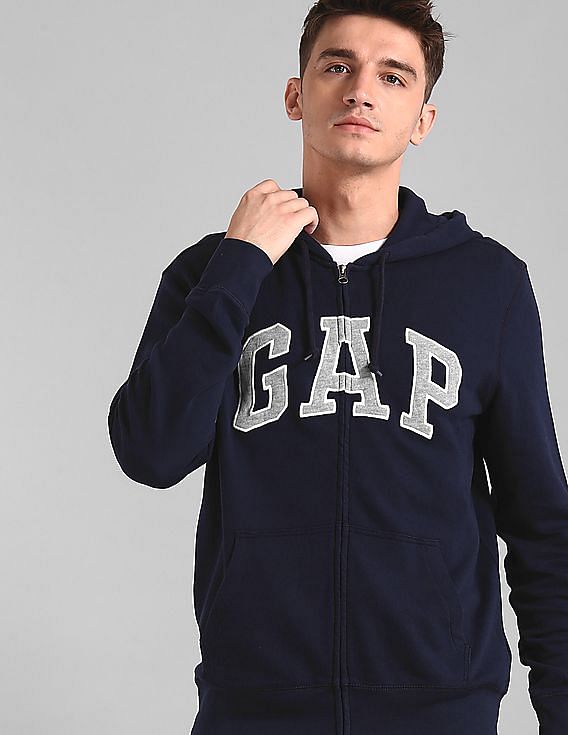 gap grey zip up hoodie