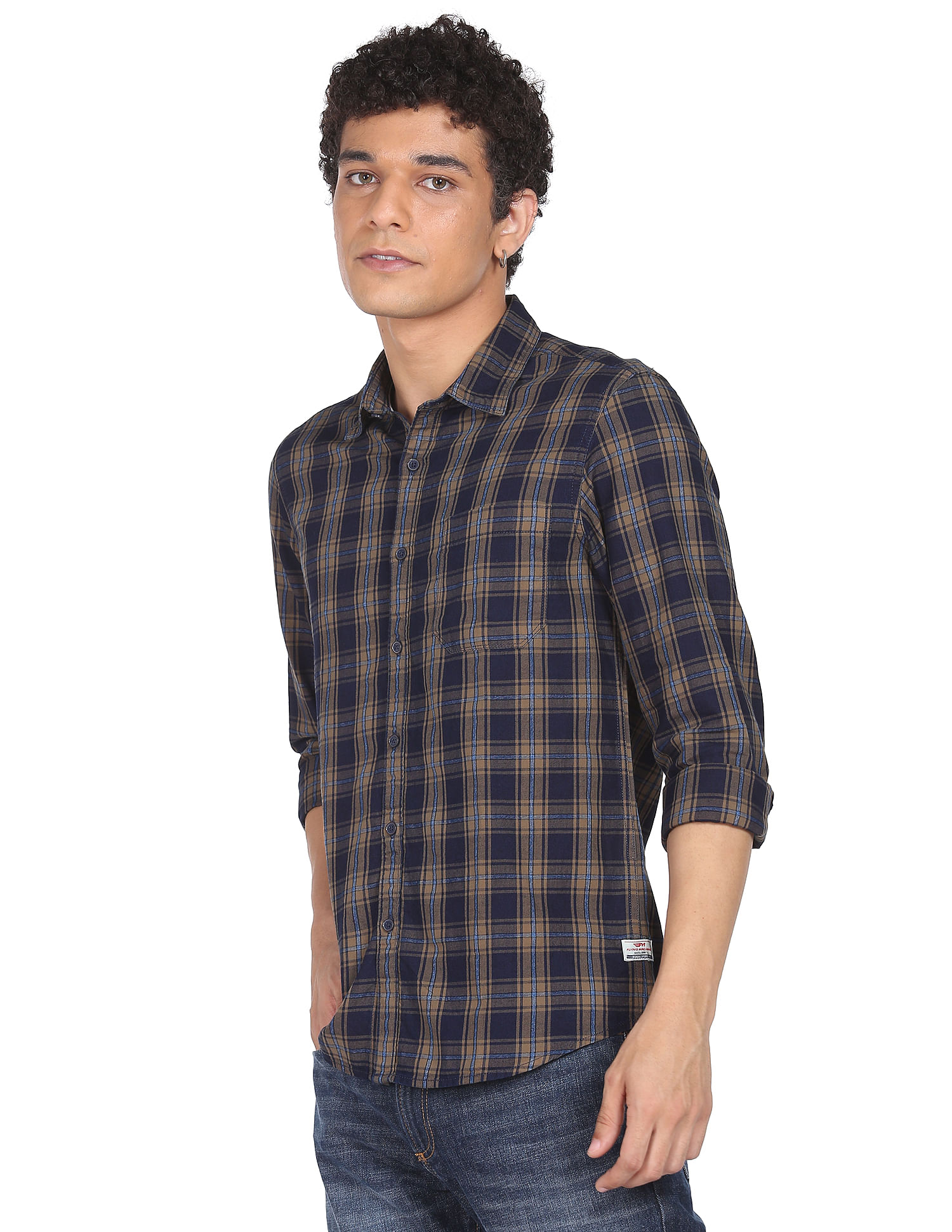 Flying Machine Tartan Check Pure Cotton Shirt