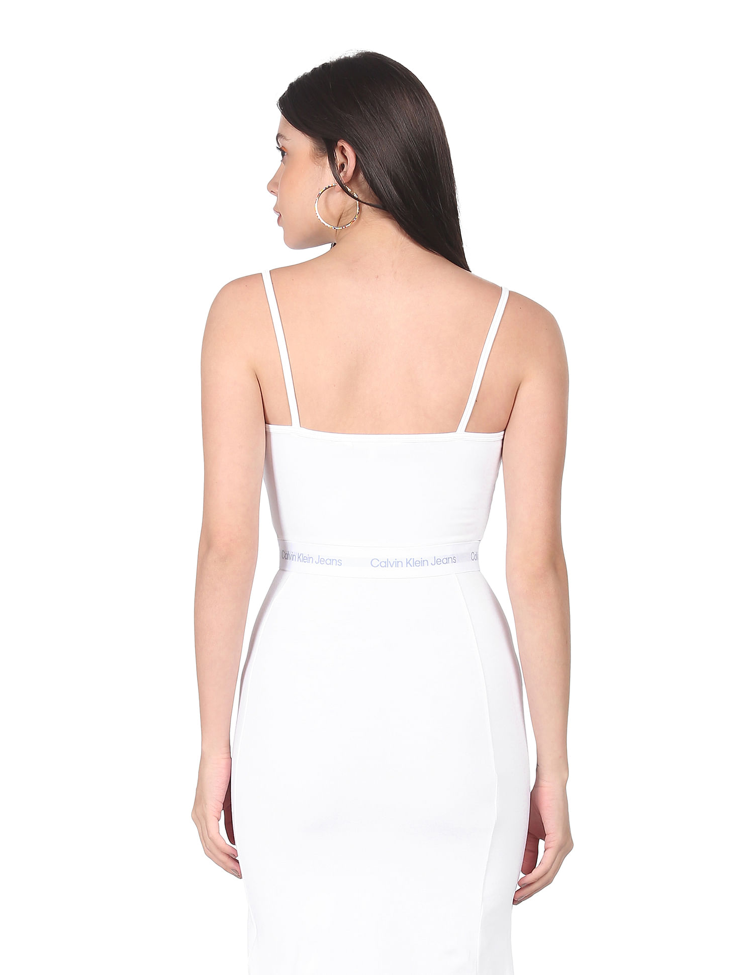 Buy Calvin Klein Women Black Brand Logo Sleeveless Bodycon Dress - NNNOW.com