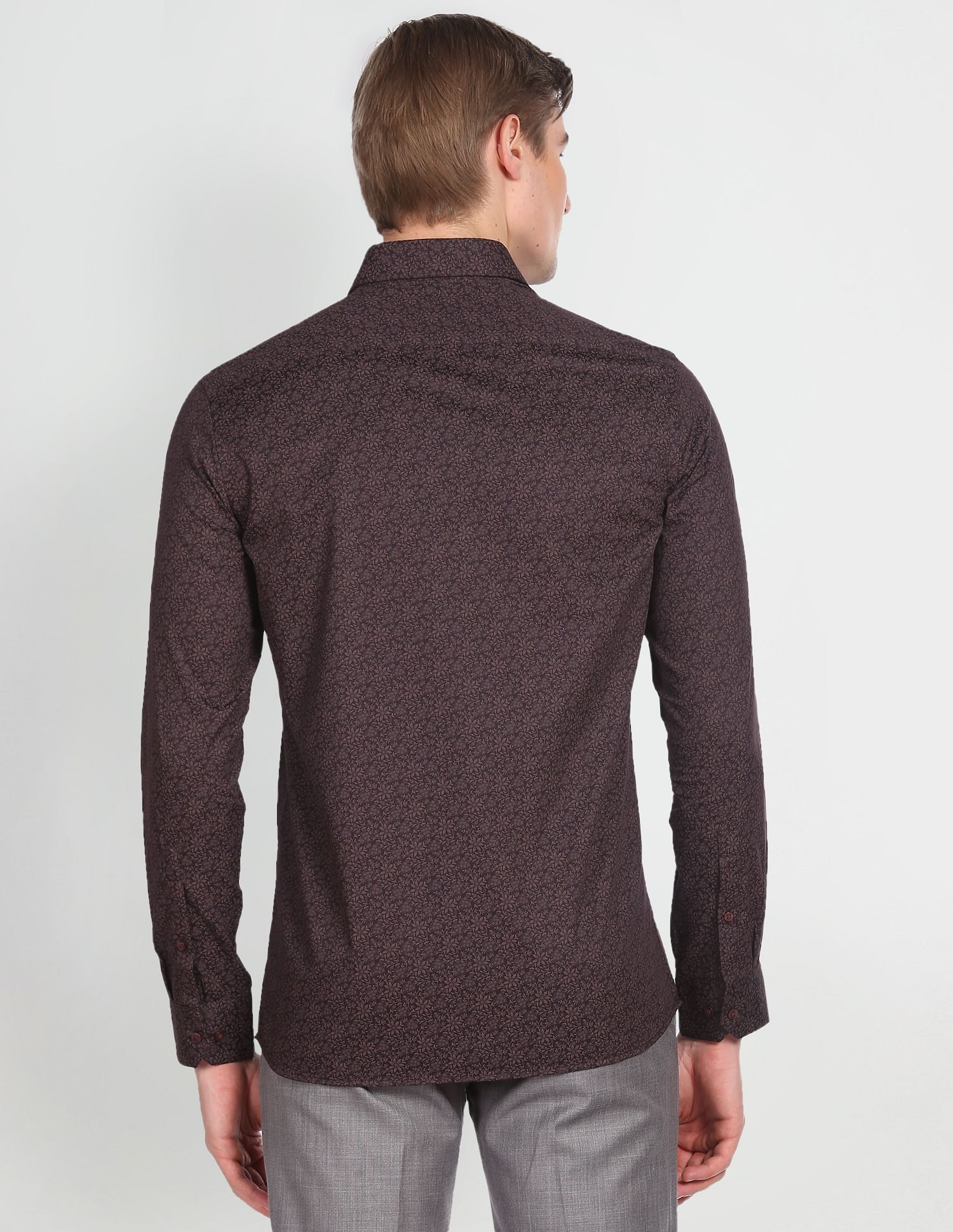 Arrow Floral Print Cotton Twill Shirt