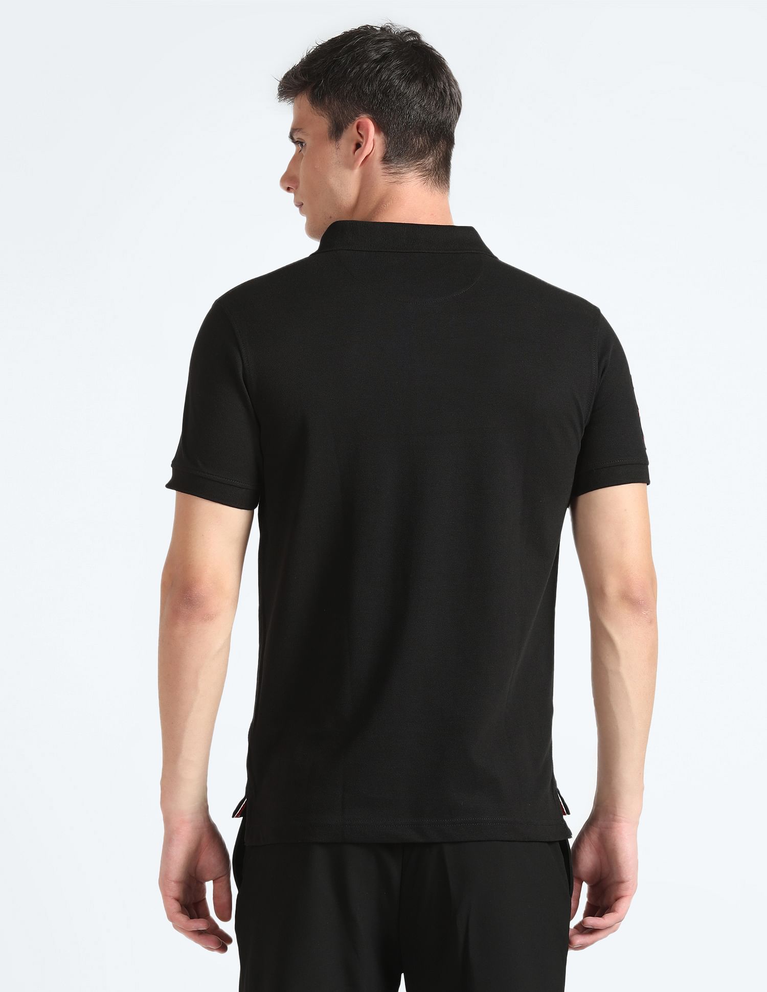 Flying Machine Logo Applique Pique Polo Shirt