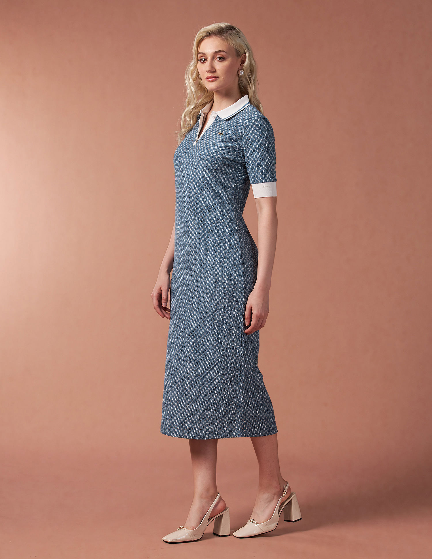 U.S. Polo Assn. Women Knitted Schiffli Polo Dress