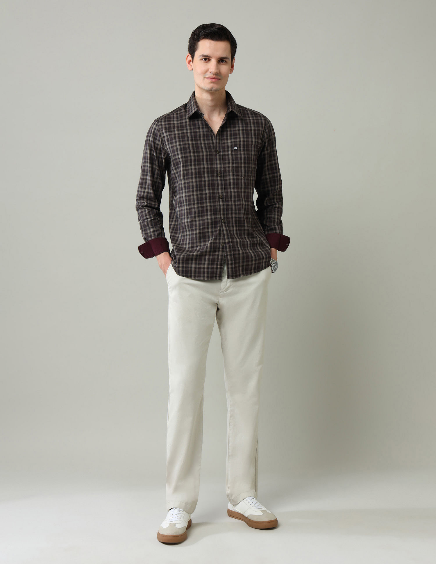 Arrow Sport Tartan Checked Slim Fit Shirt