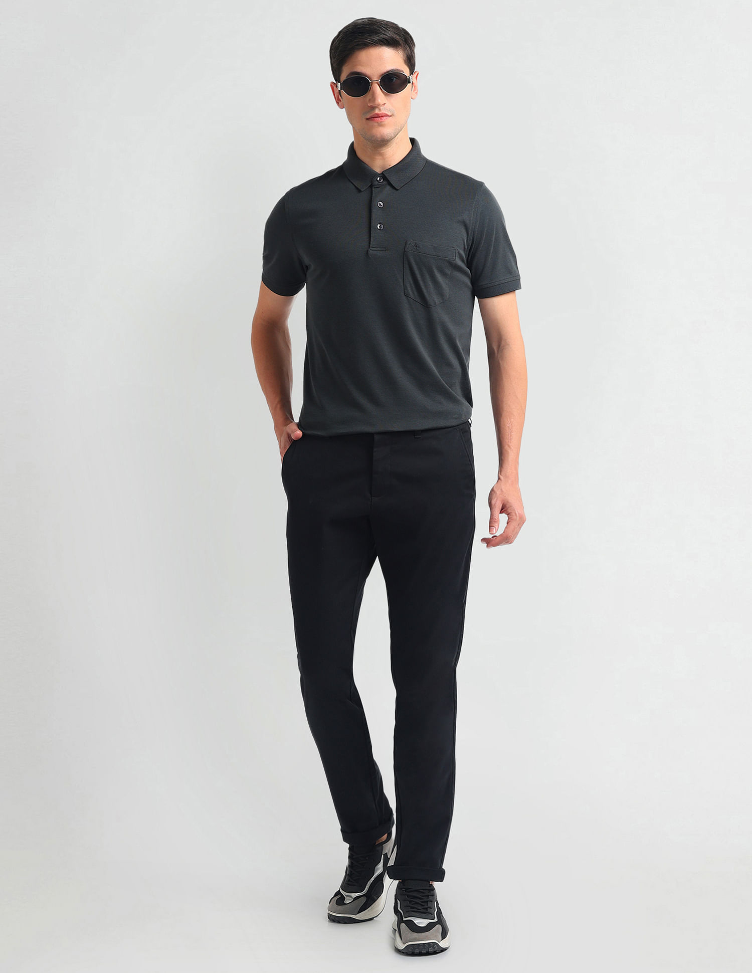 Arrow Solid Chest Pocket Polo Shirt