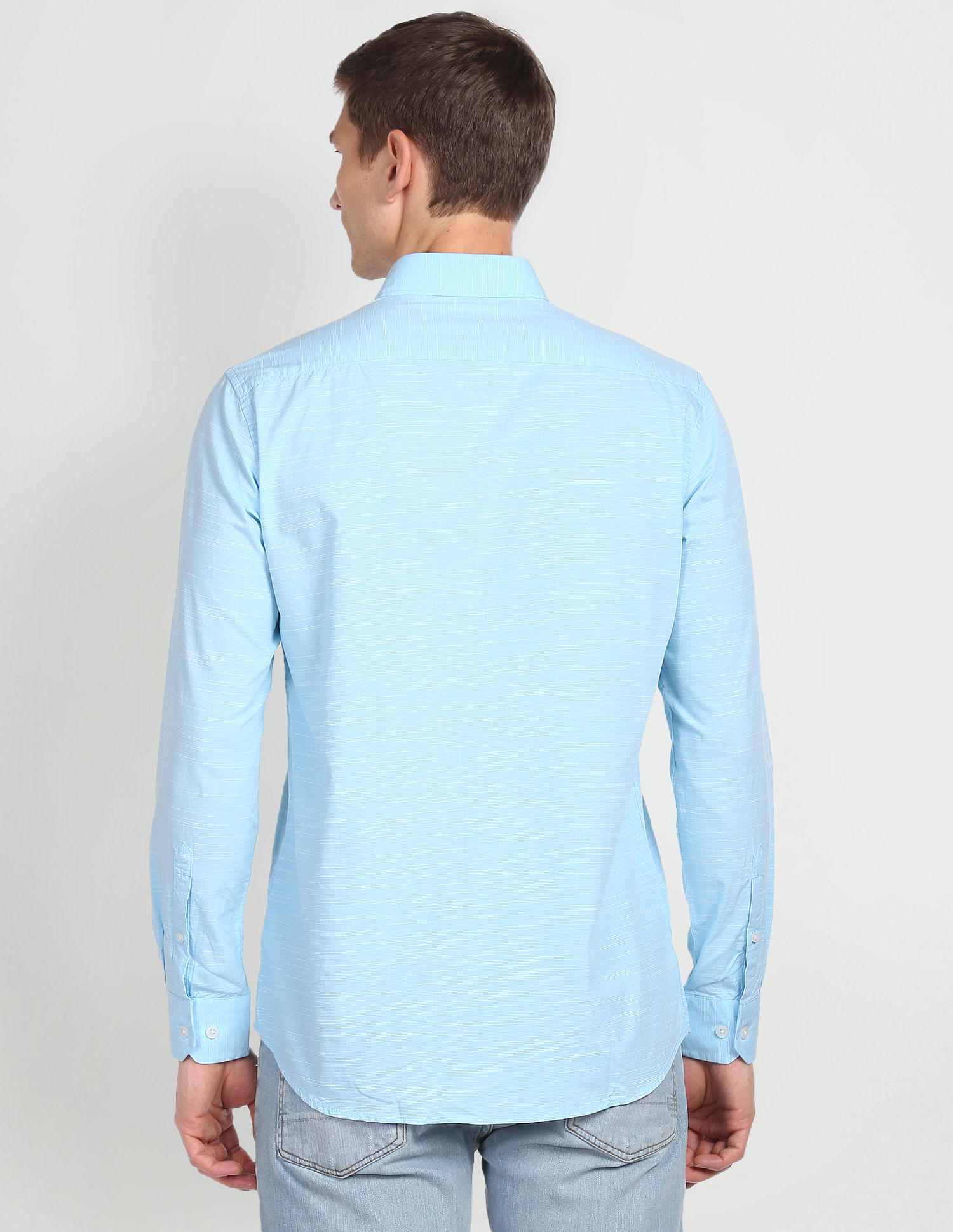 Arrow Sports Horizontal Stripe Slim Fit Shirt