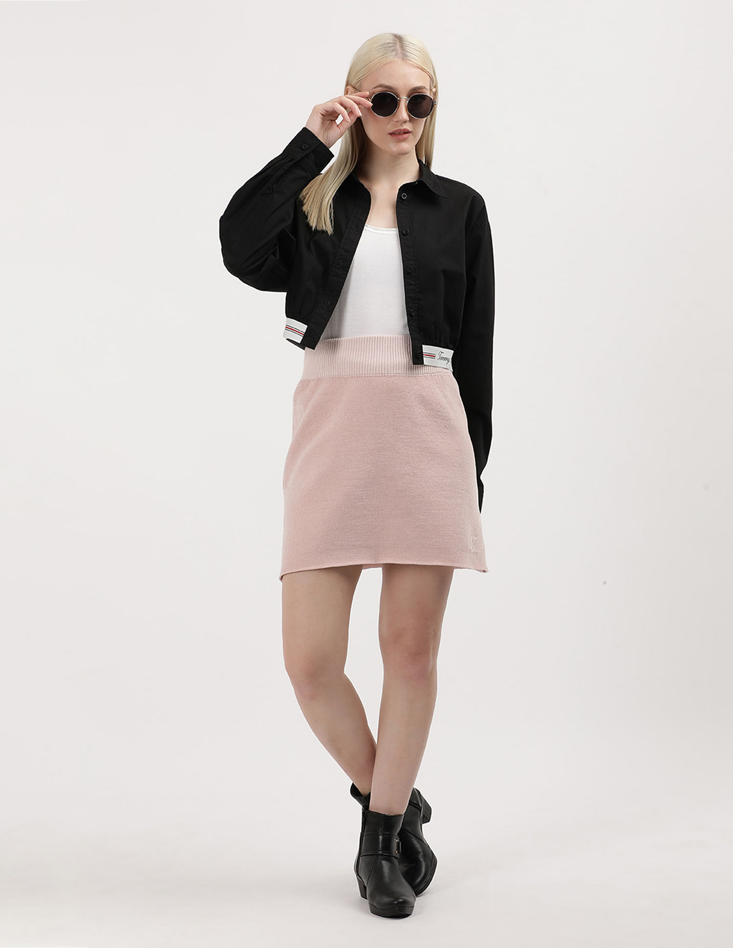 Tommy Hilfiger Crop Logo Taping Cotton Shirt