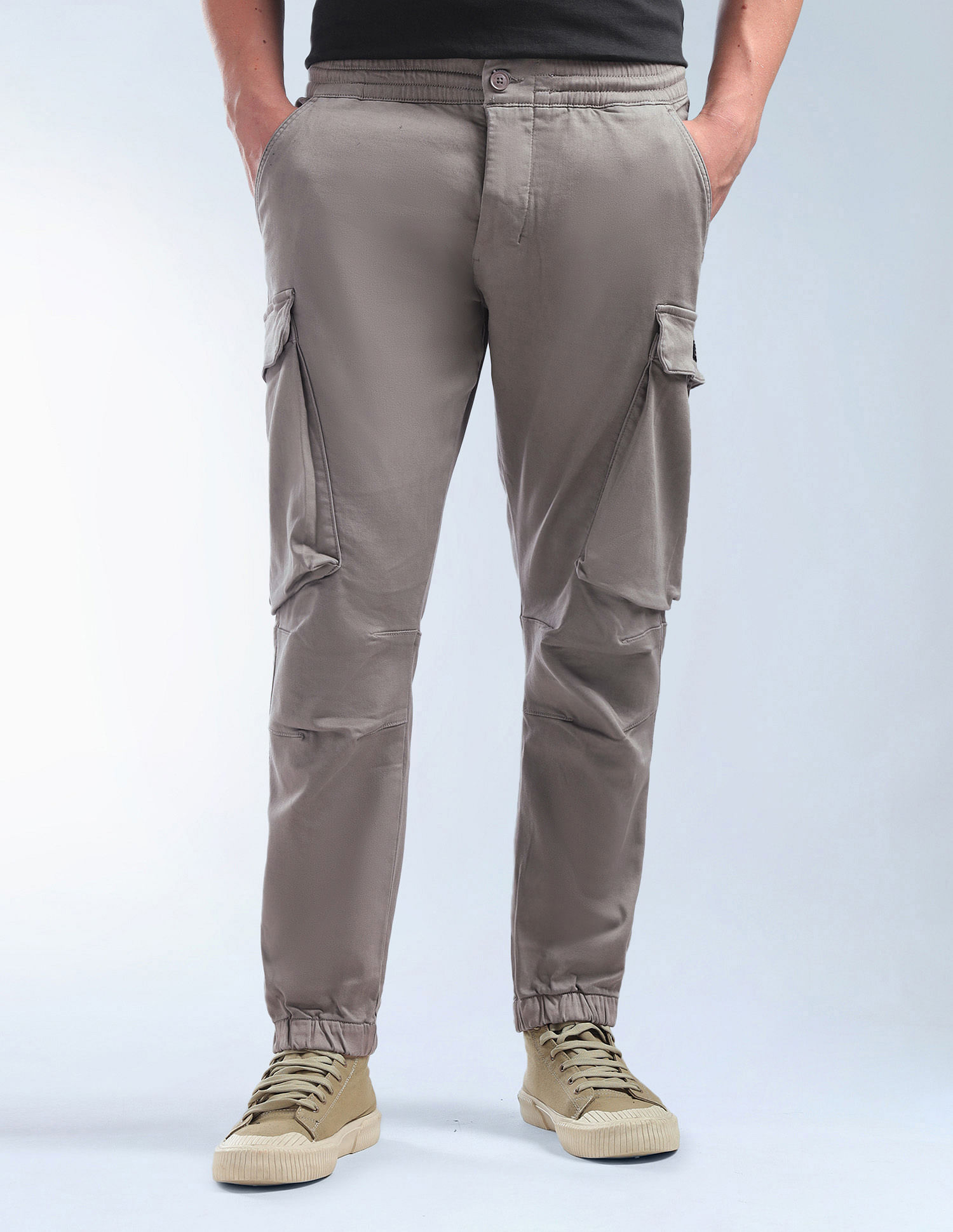 Flying Machine Solid Relaxed Fit Knitted Joggers