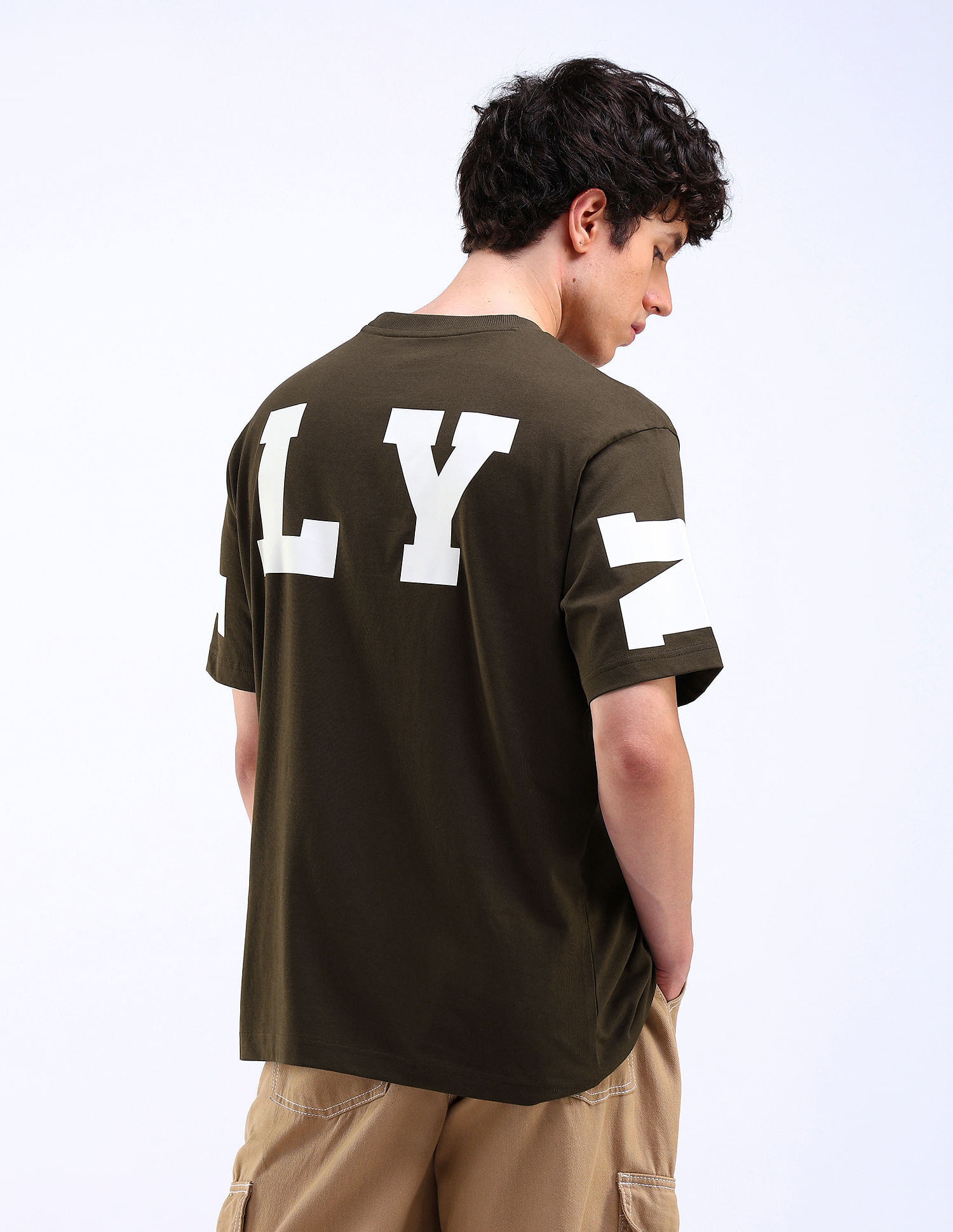 Flying Machine Typography Print Relaxed Fit T-Shirt