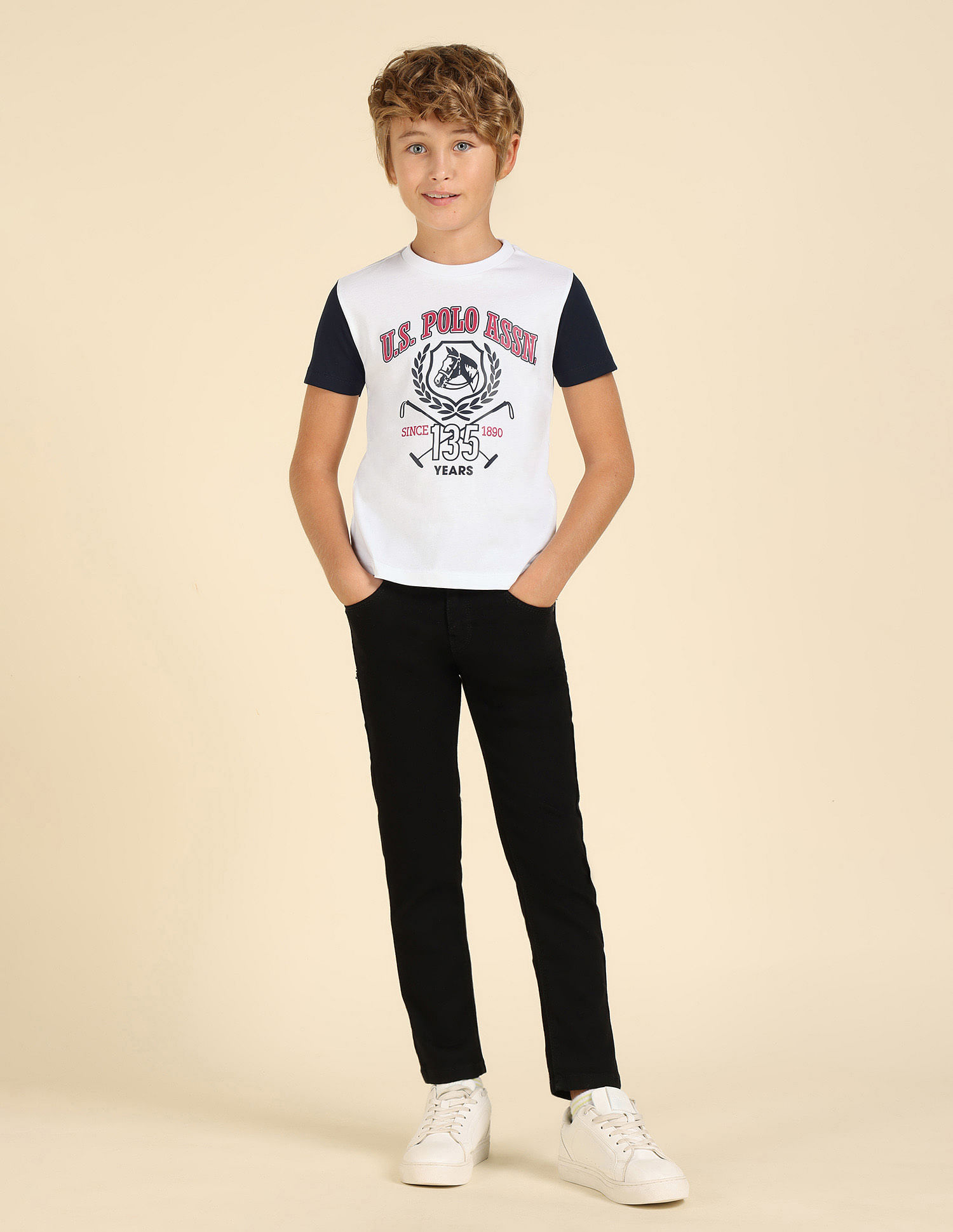 U.S. Polo Assn. Kids Boys Pure Cotton Regular Fit T-Shirt