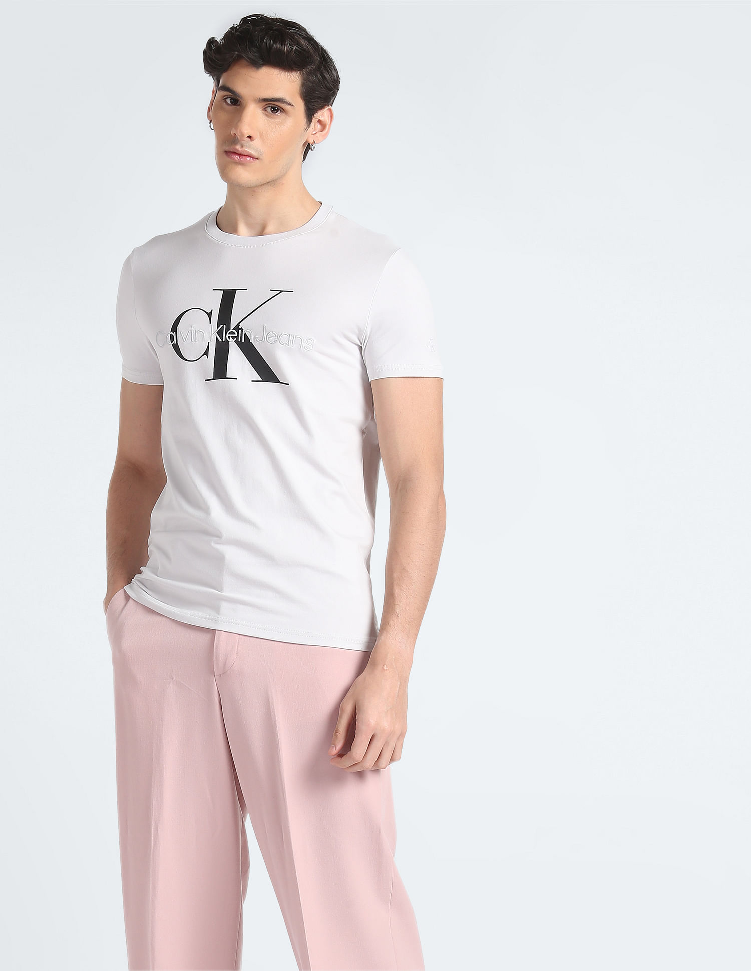 Buy Calvin Klein Brand Print Monogram Seasonal T-Shirt - NNNOW.com
