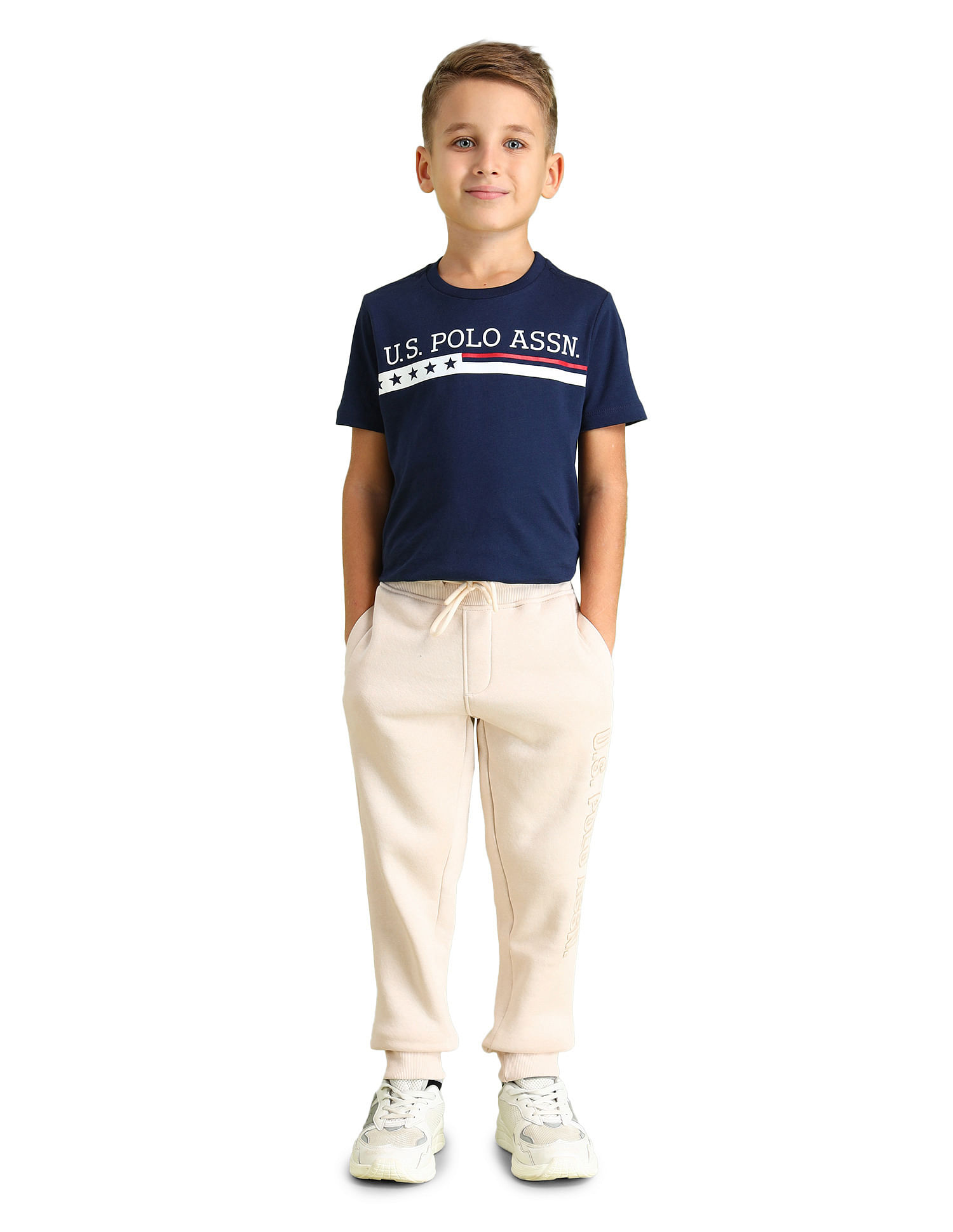 U.S. Polo Assn. Kids Boys Brand Embroidered Regular Fit Joggers