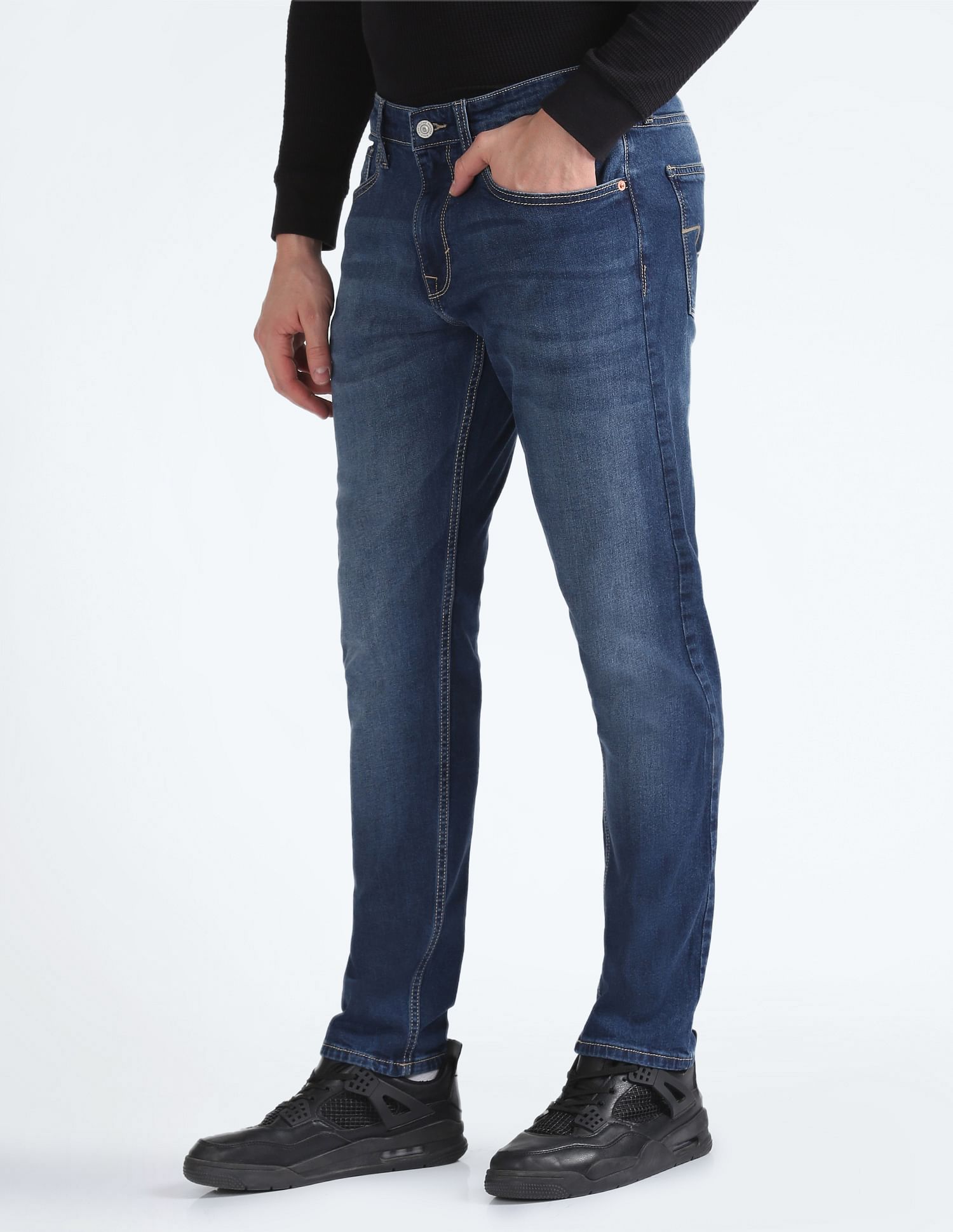 Flying Machine Slash Slim Tapered Stone Wash Jeans