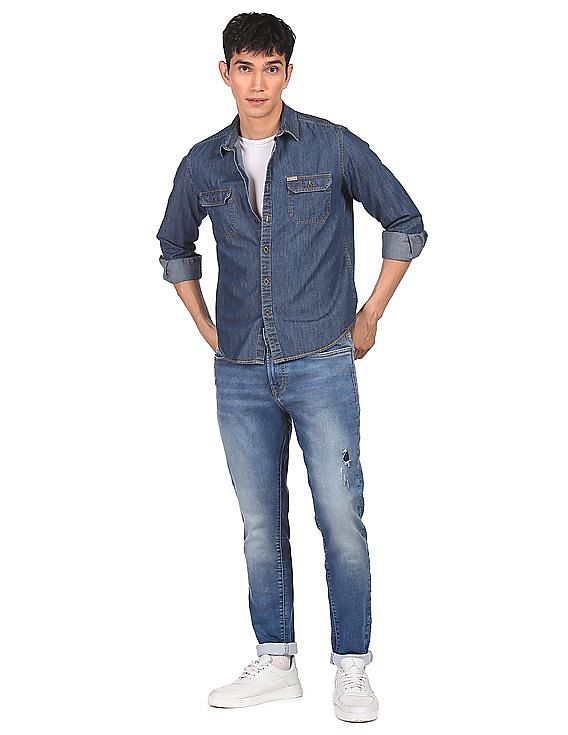 Aeropostale Men Blue Mid Rise Super Skinny Fit Jeans