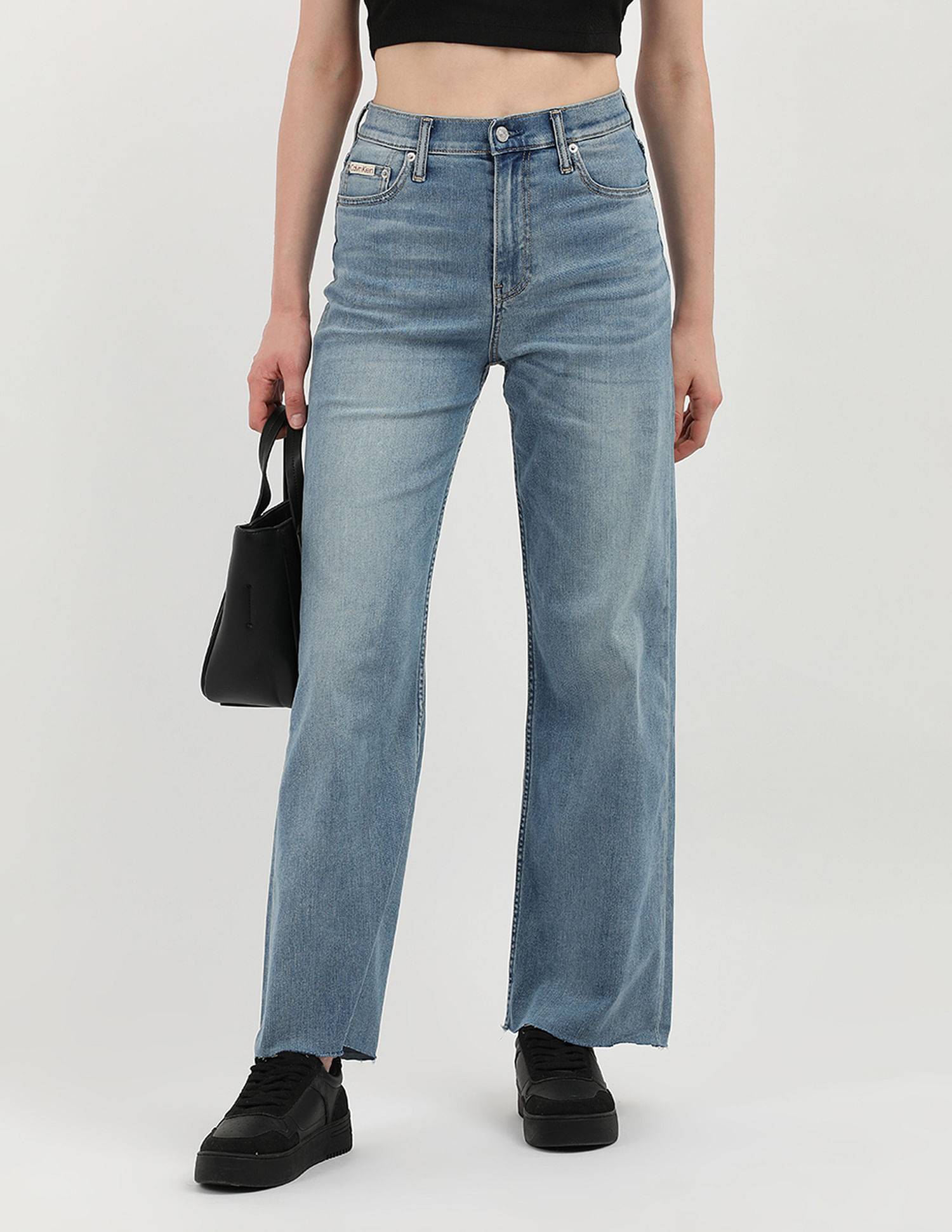 Calvin Klein Jeans Mid Rise Wide Leg Jeans