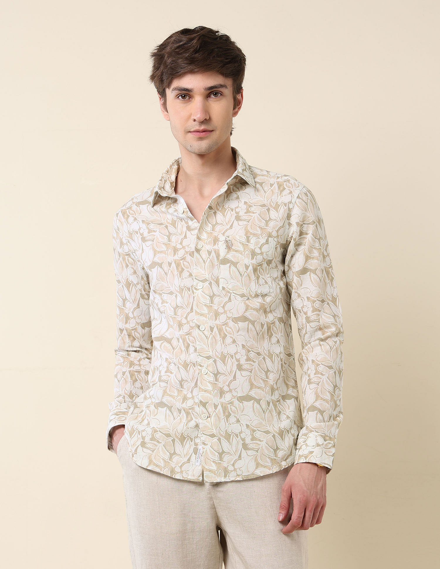 U.S. Polo Assn. Tropical Printed Tailored Fit Shirt