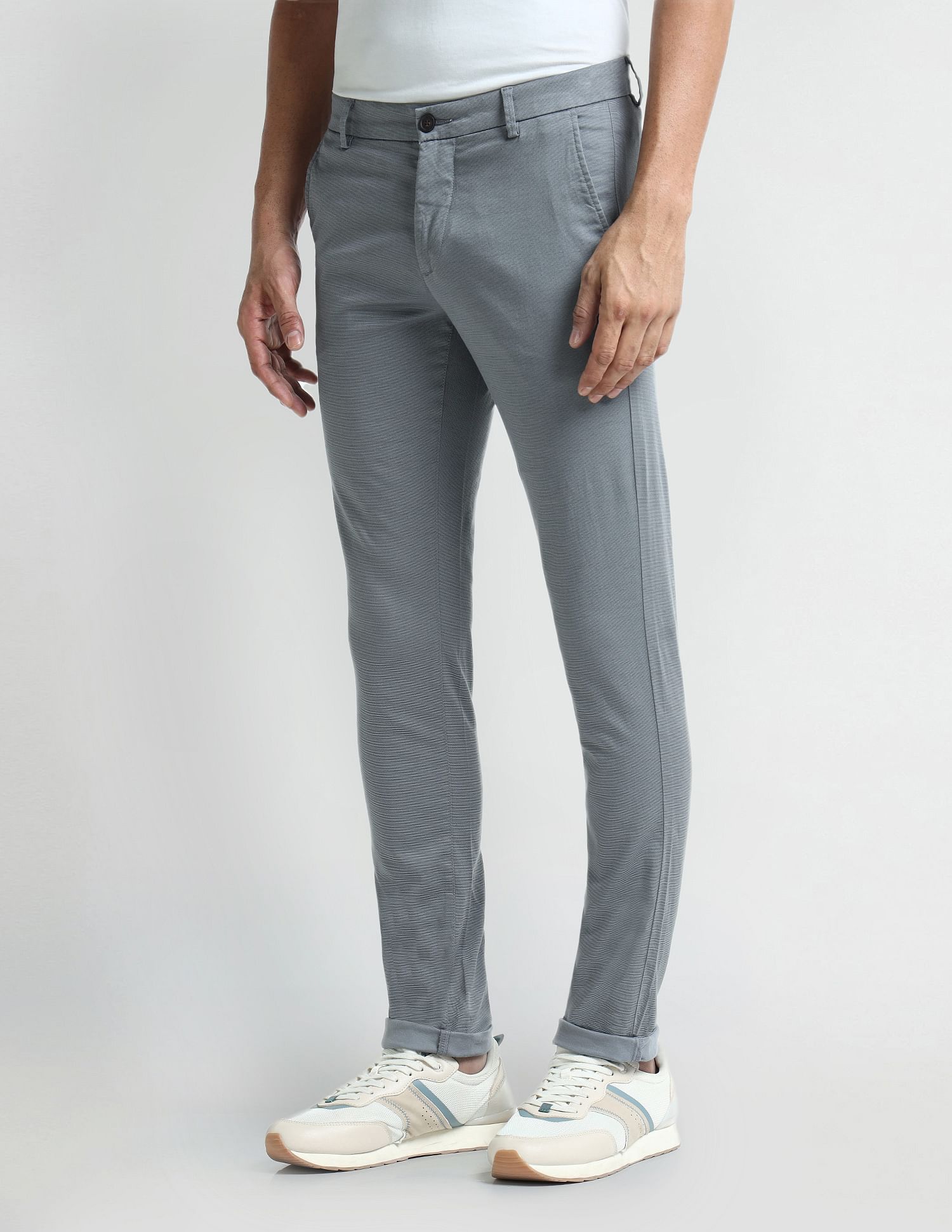 Arrow Sport Slim Fit Geometric Patterned Trousers