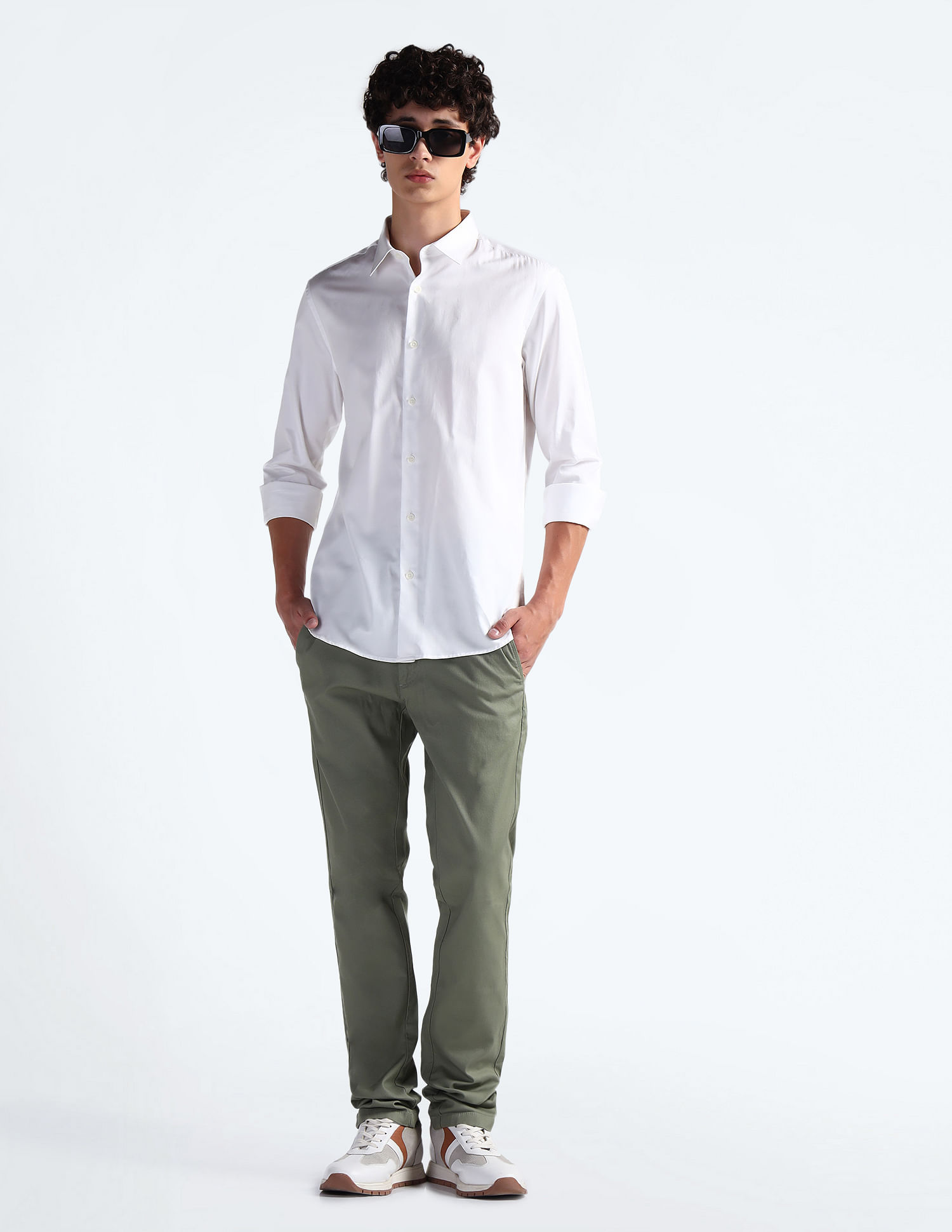 Flying Machine Sateen Cotton Slim Fit Shirt