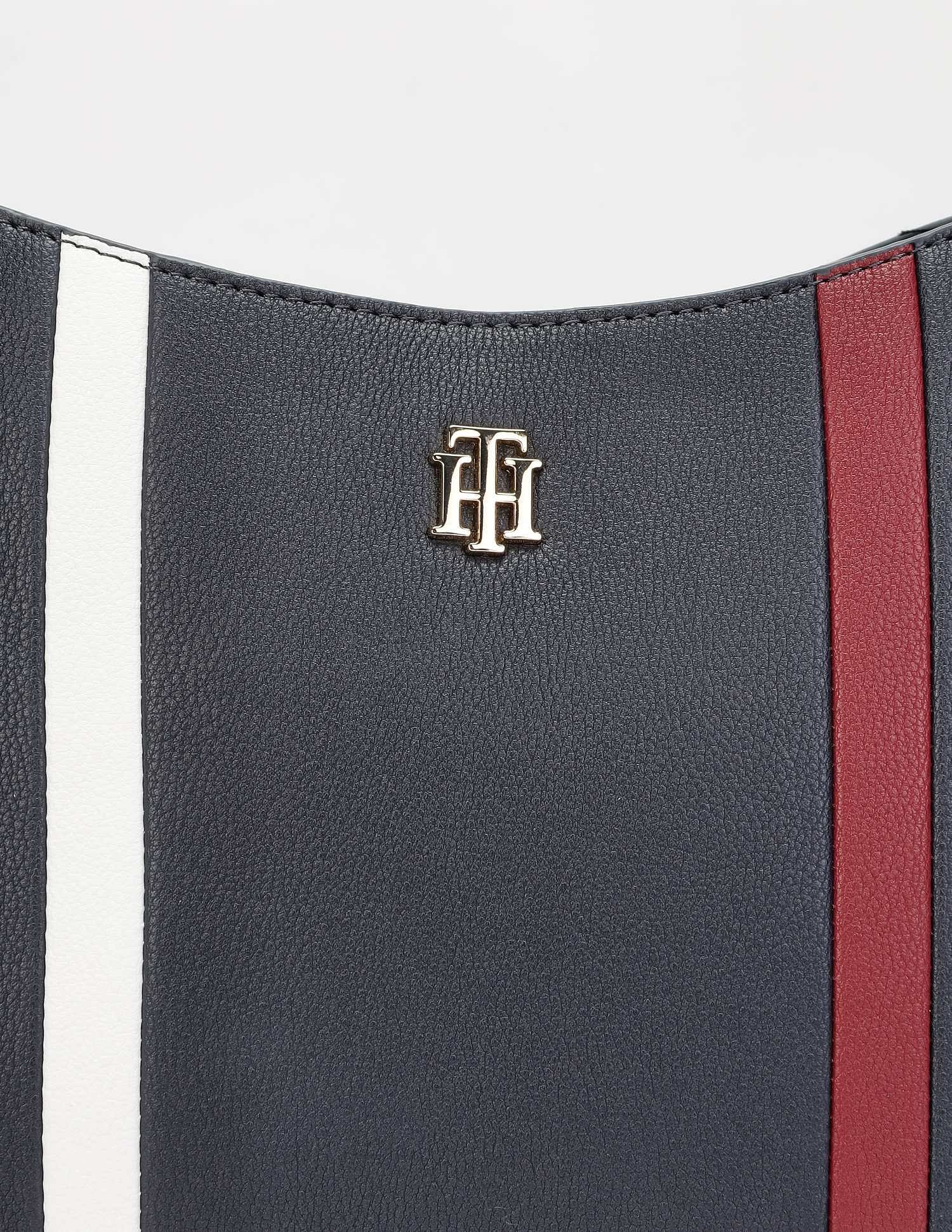 Tommy Hilfiger Striped Navy Pu Handbag