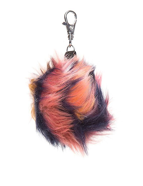 Aeropostale Fuzzy Pom Pom Keychain