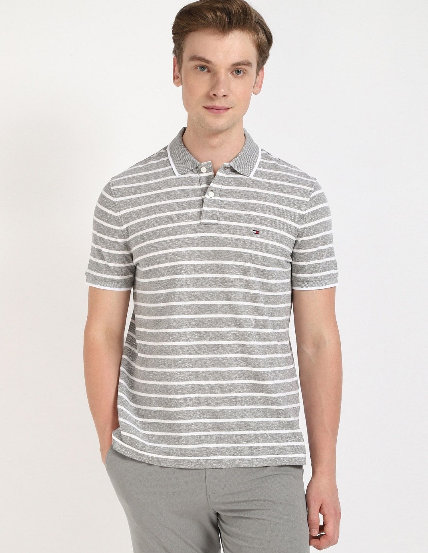 Tommy Hilfiger Striped Regular-Fit Cotton Polo Shirt