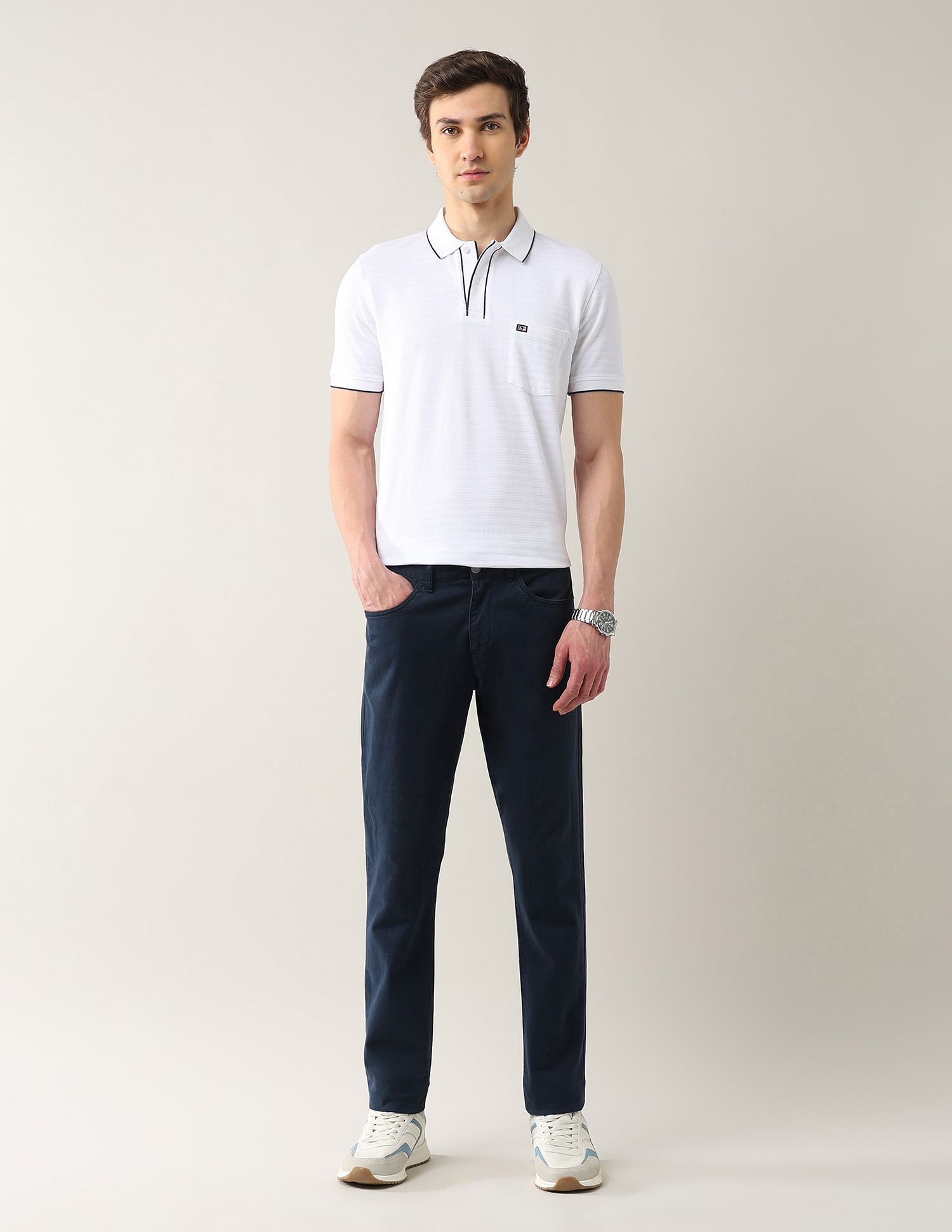 Arrow Sport Textured Pure Cotton Polo Shirt