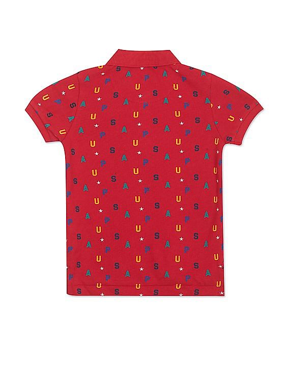 U.S. Polo Assn. Kids Boys Cotton All Over Print Polo Shirt