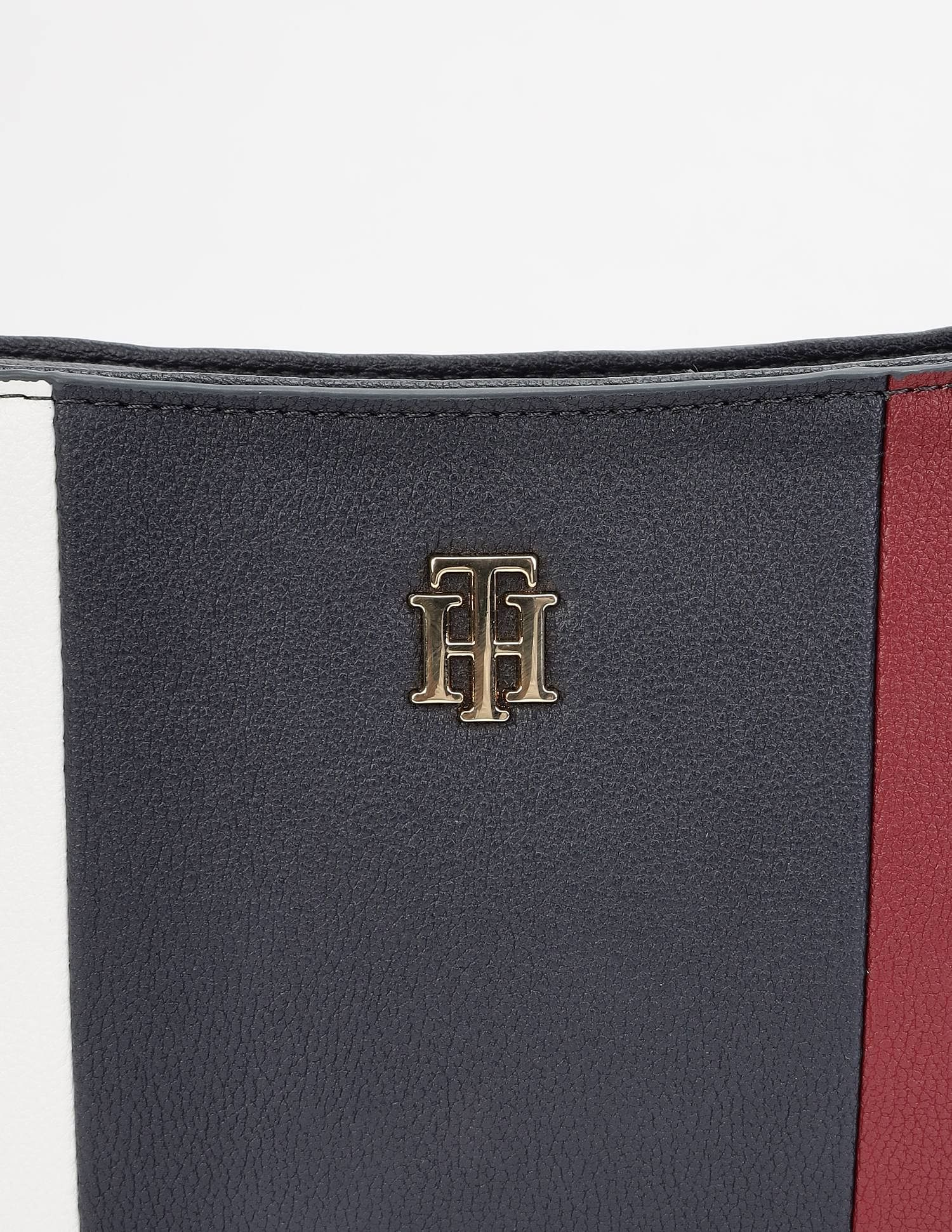 Tommy Hilfiger Striped Navy Pu Shoulder Bag