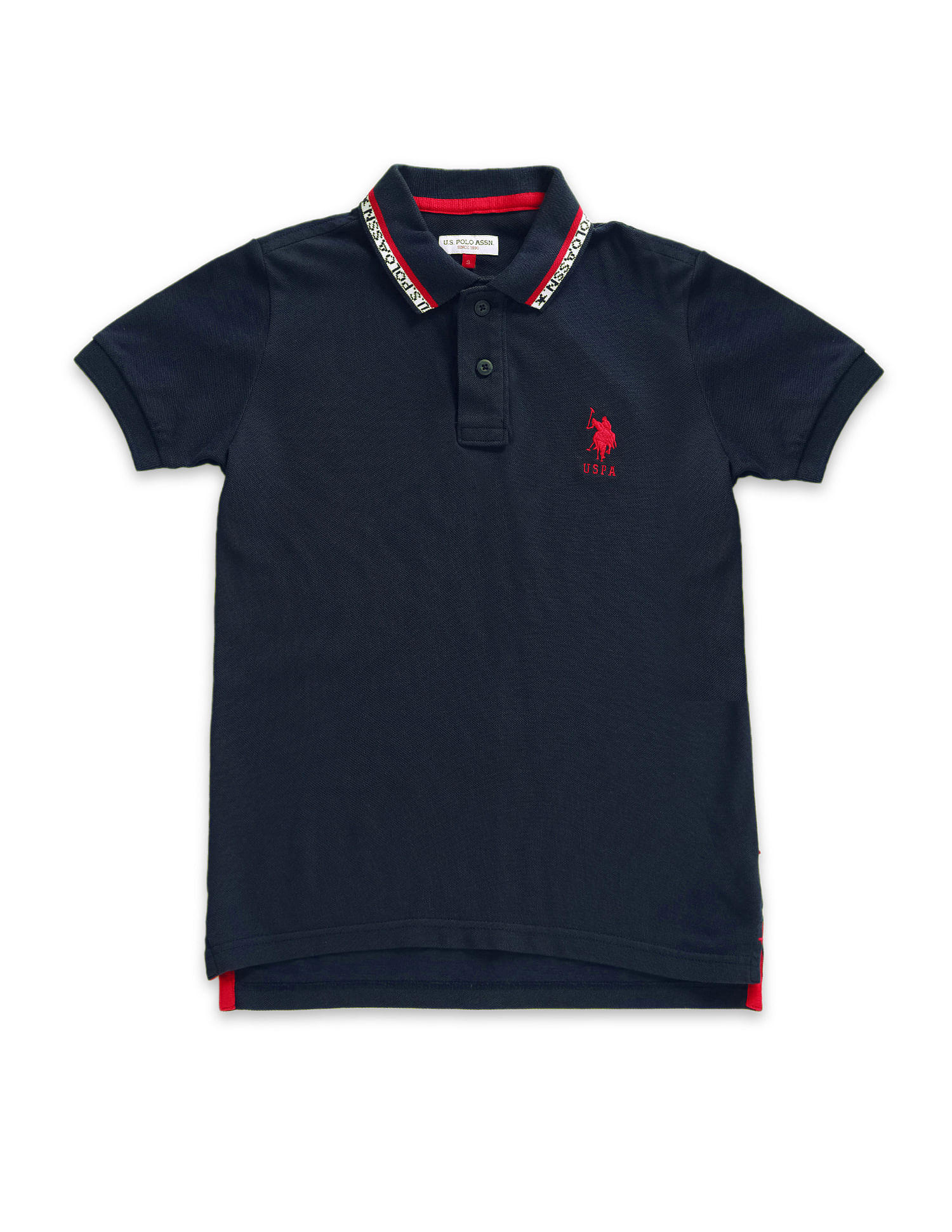 U.S. Polo Assn. Kids Boys Logo Collar Solid Polo Shirt