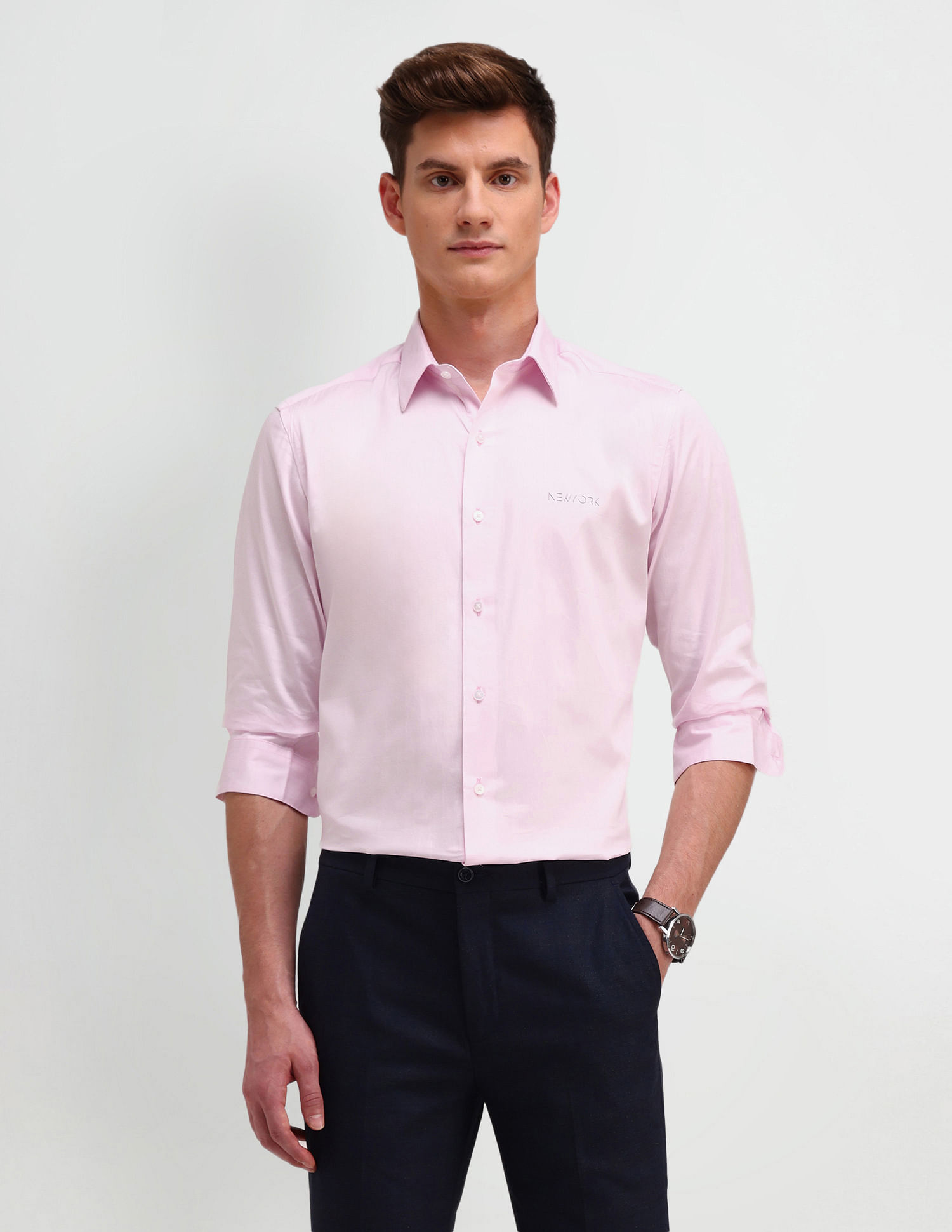 Arrow Newyork Slim Fit Satin Shirt