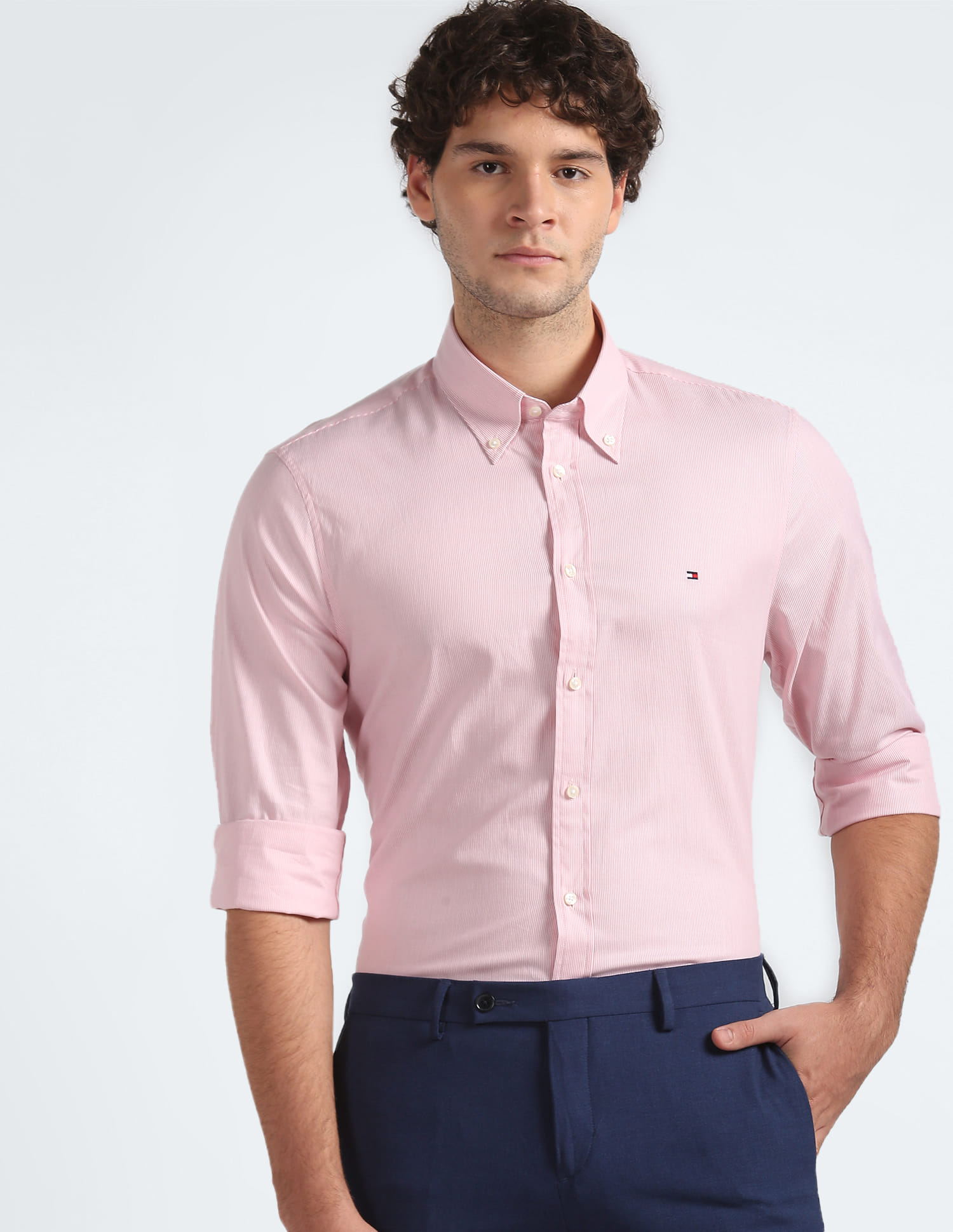 Buy Tommy Hilfiger Cotton Vertical Stripe Formal Shirt