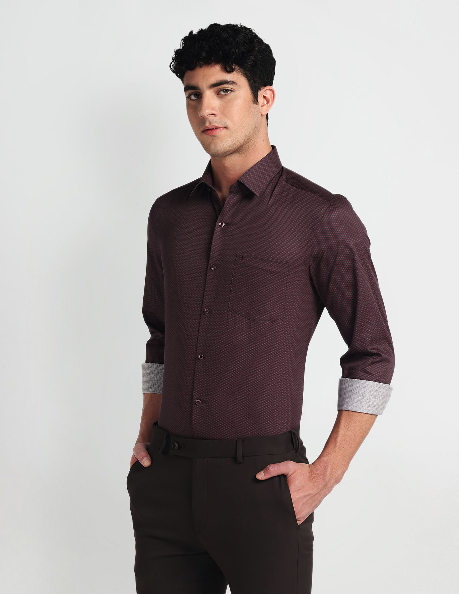 Arrow Manhattan Slim Fit Pattern Shirt