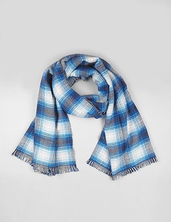 Buy GAP Women Women Blue Cozy Oversized Plaid Scarf NNNOW