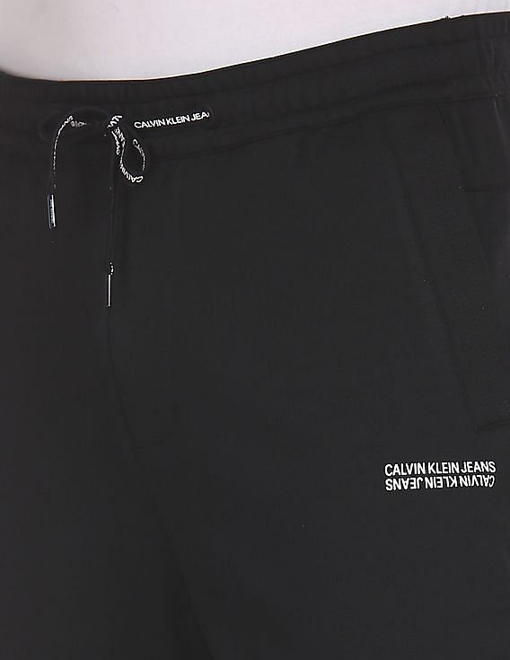 Calvin Klein Men Black Premium Regular Solid Joggers