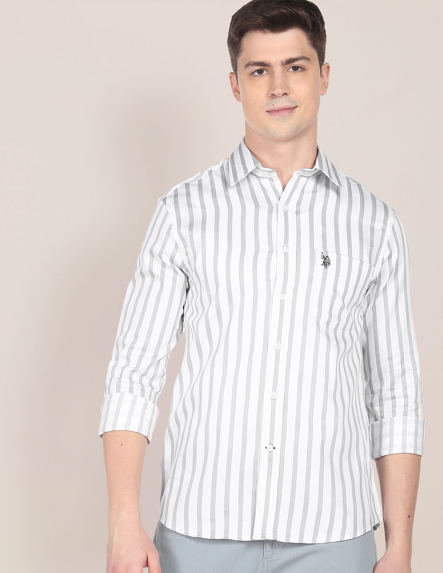 U.S. Polo Assn. Vertical Stripe Cotton Casual Shirt