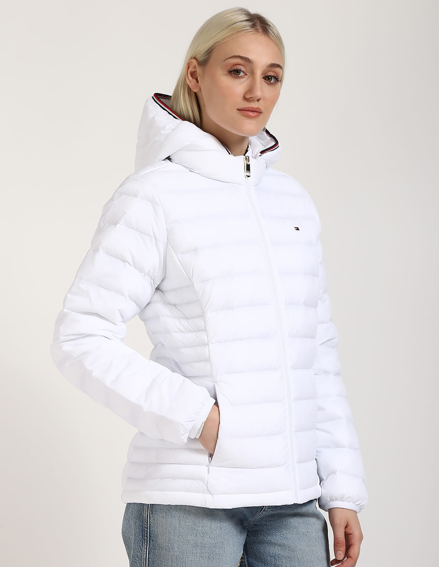 Buy Tommy Hilfiger Regular-Fit Nylon Hooded Neck Puffer Jacket