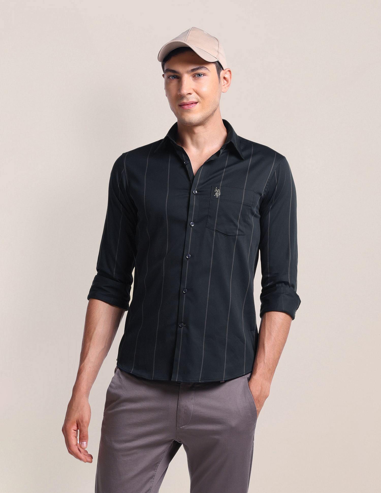 U.S. Polo Assn. Vertical Stripe Tailored Fit Shirt