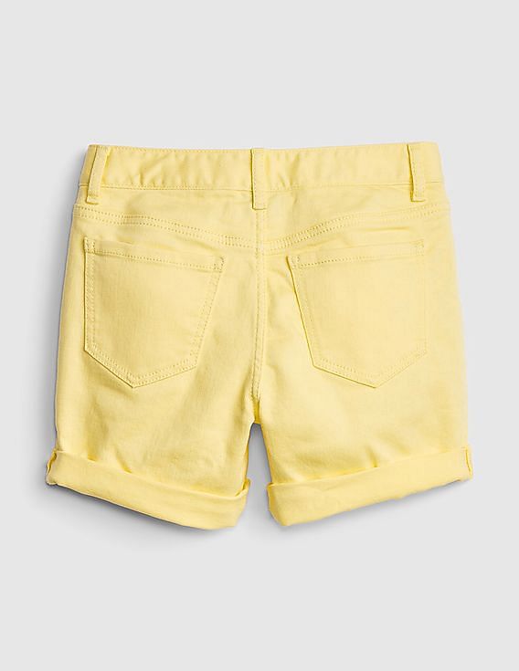 GAP Girls Yellow Superdenim Midi Shorts With Fantastiflex