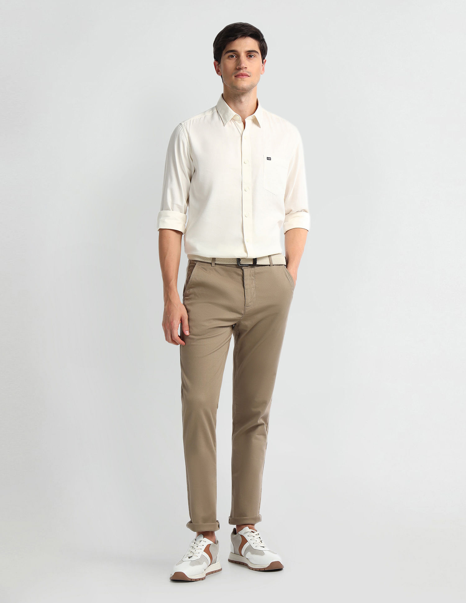 Arrow Sports Solid Cotton Shirt